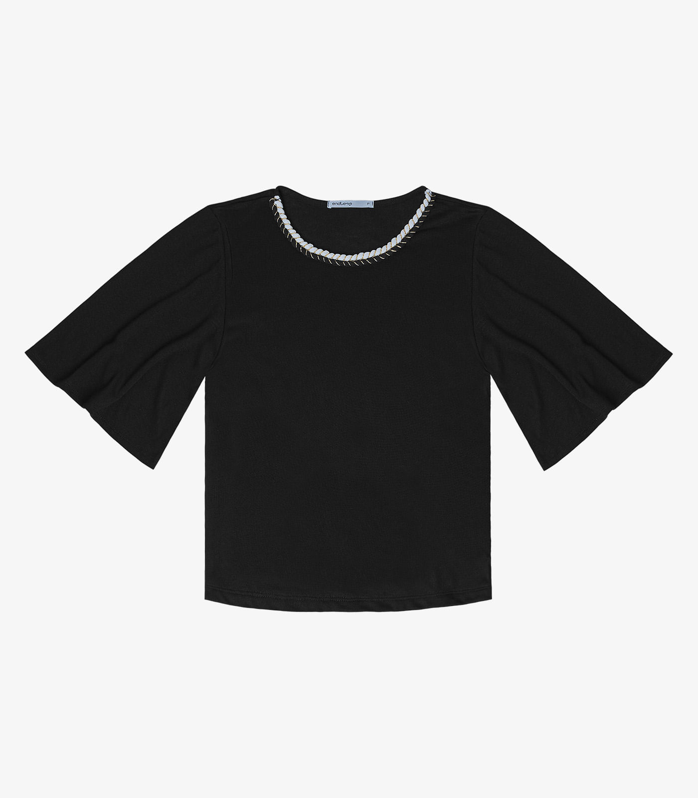 Blusa Feminina Manga Curta Endless Preto - Imagem 2
