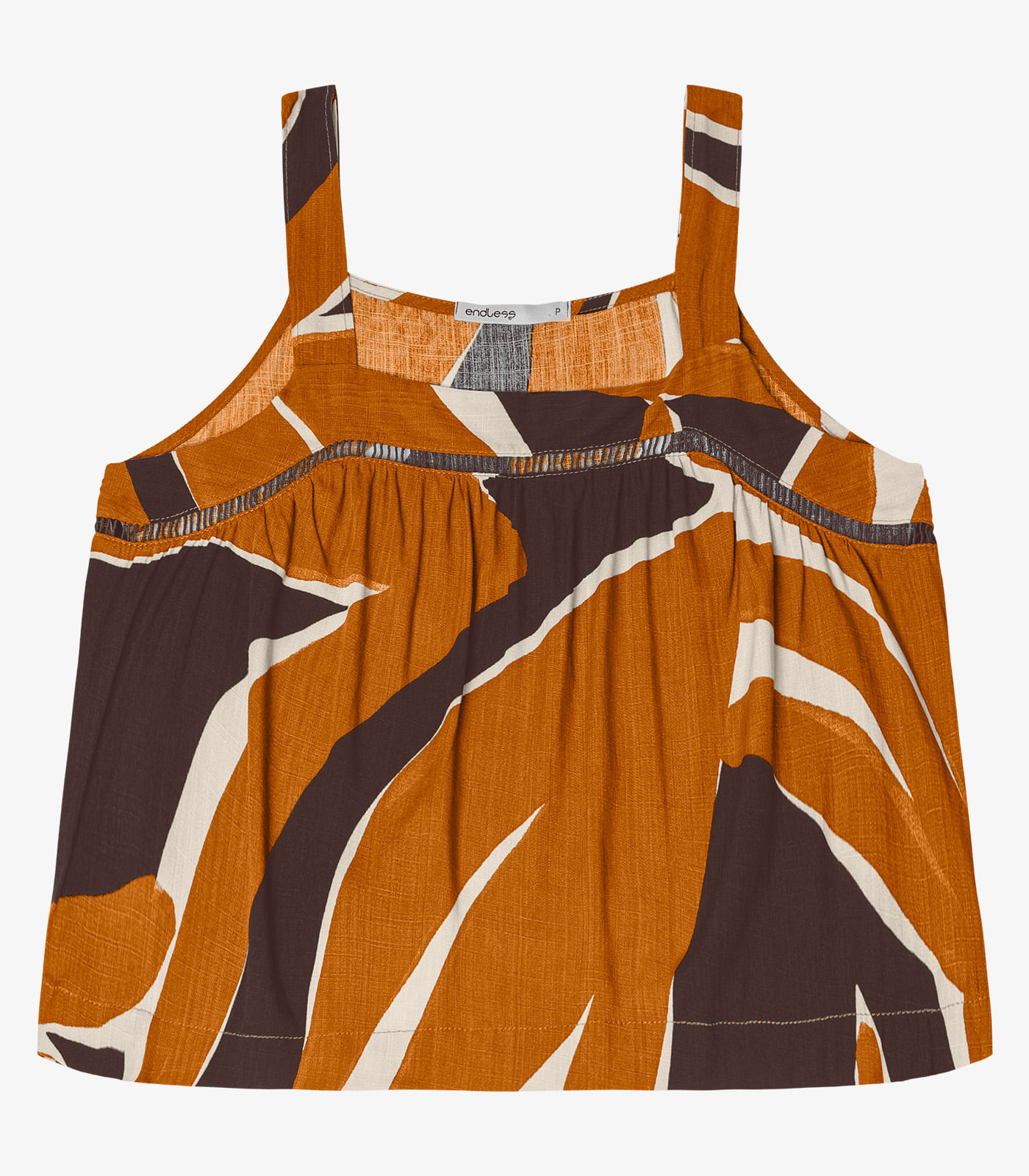 Blusa De Alça Feminina Estampada Endless Marrom - Imagem 2
