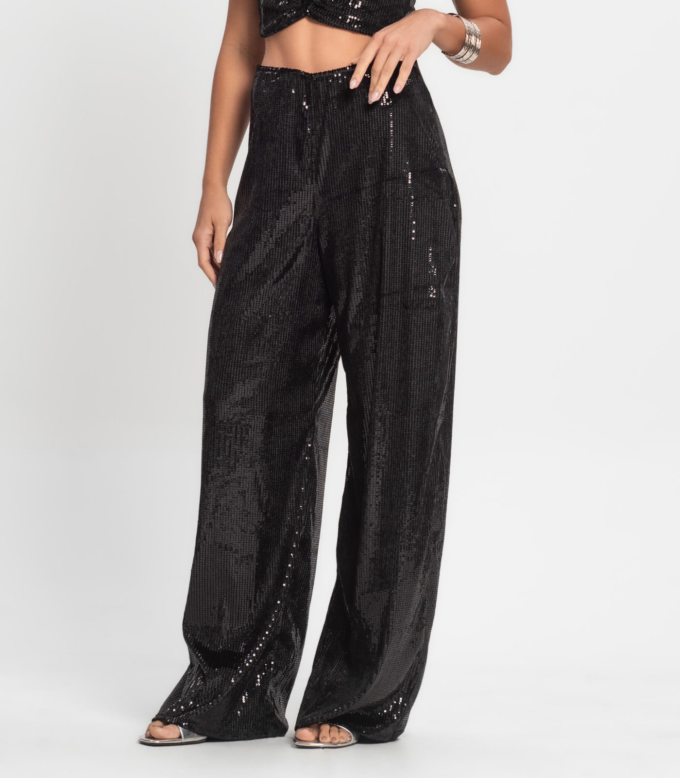 Calça De Paetê Feminina Endless Preto - Imagem 2