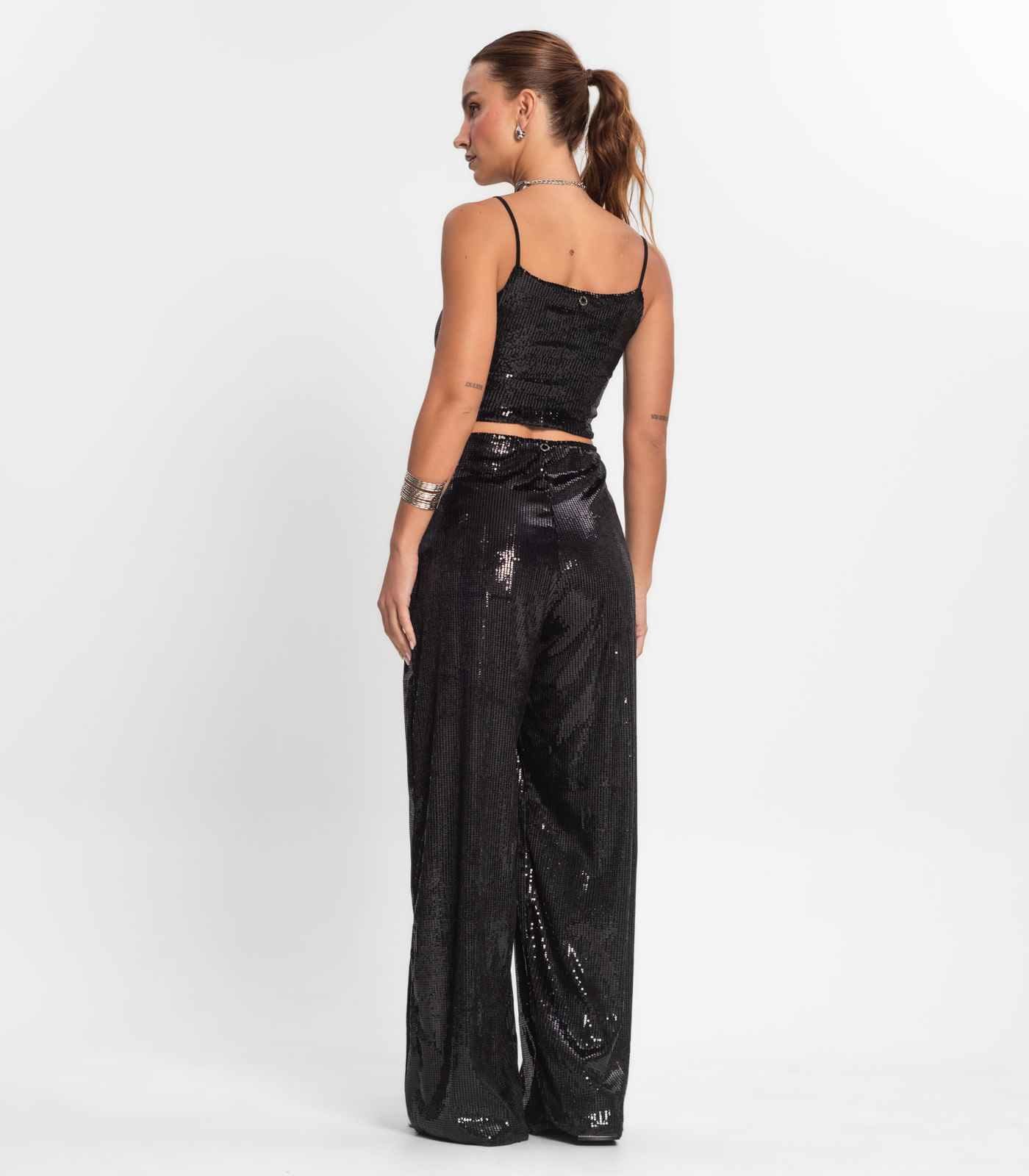 Calça De Paetê Feminina Endless Preto - Imagem 3