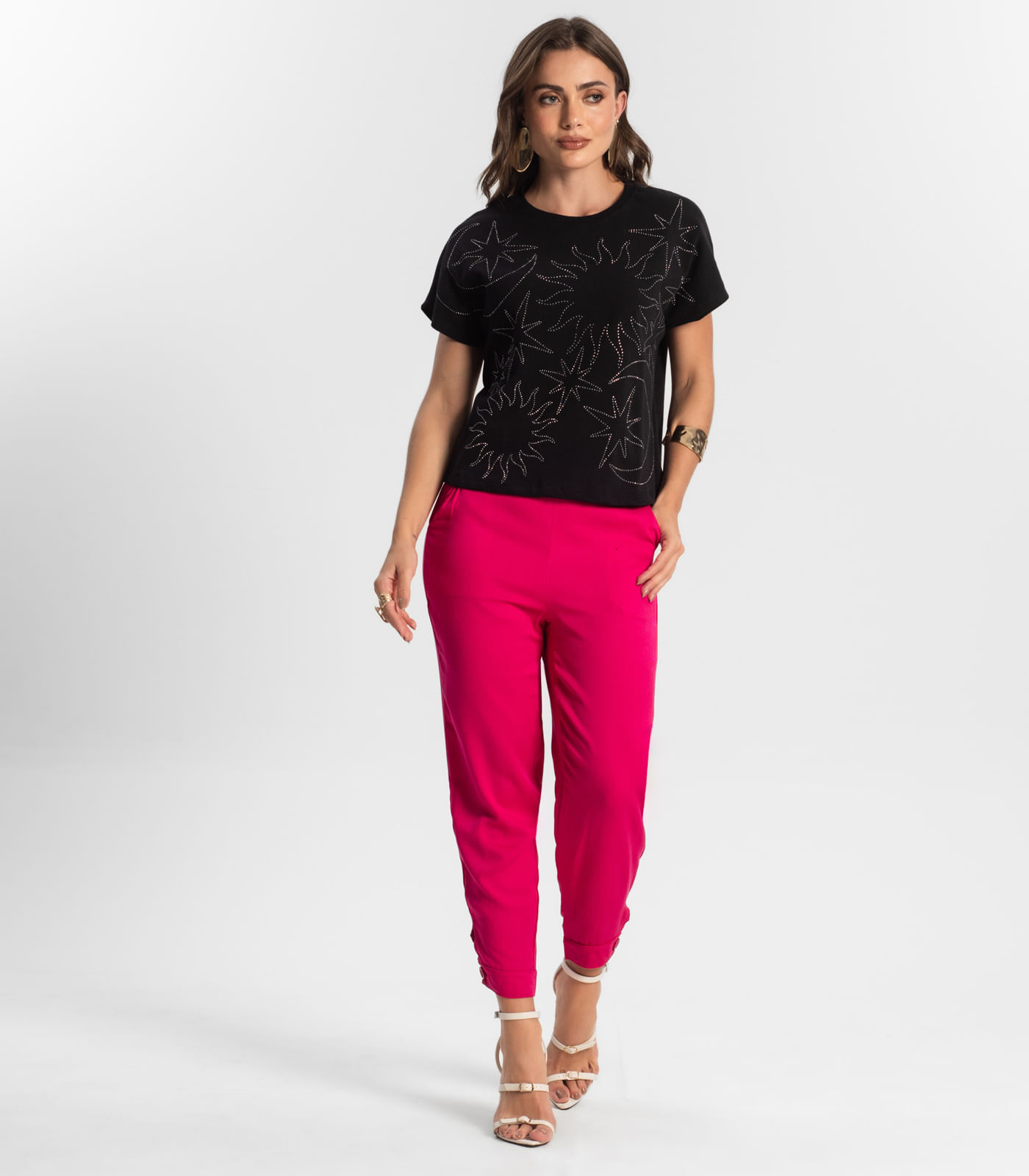 Blusa Feminina Manga Curta Endless Preto - Imagem 4