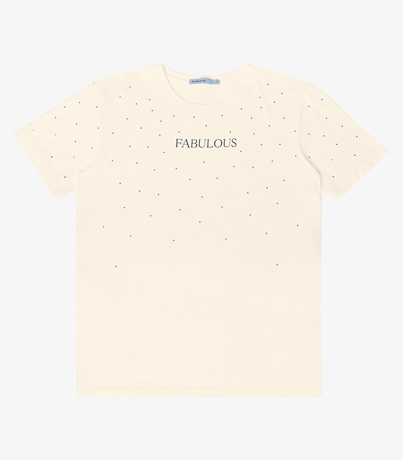 Camiseta Feminina Com Strass Endless Bege - Imagem 2
