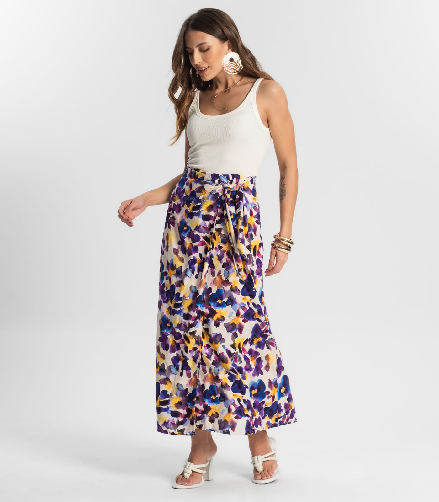 Saia Longa Estampada Endless Roxo - Imagem 14