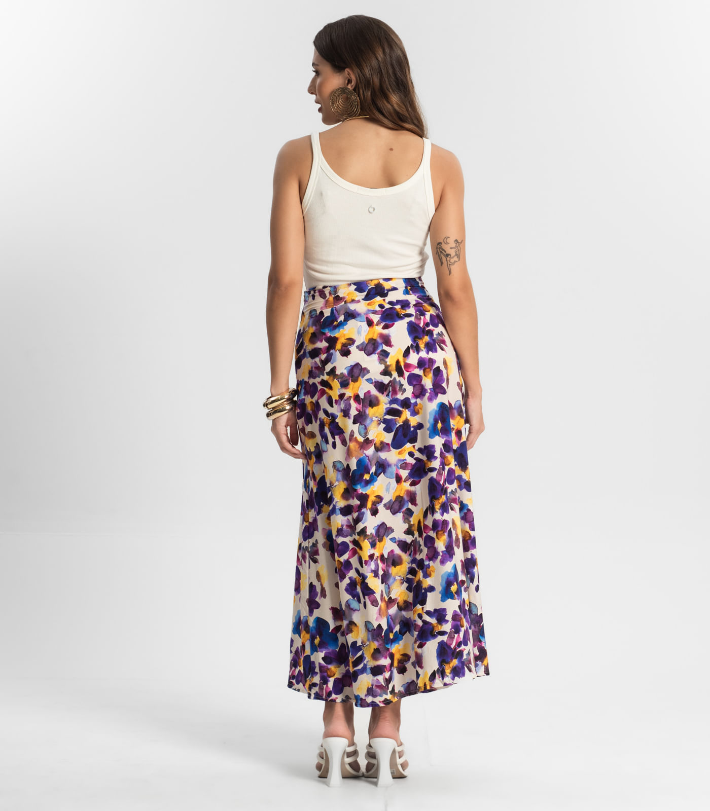 Saia Longa Estampada Endless Roxo - Imagem 18