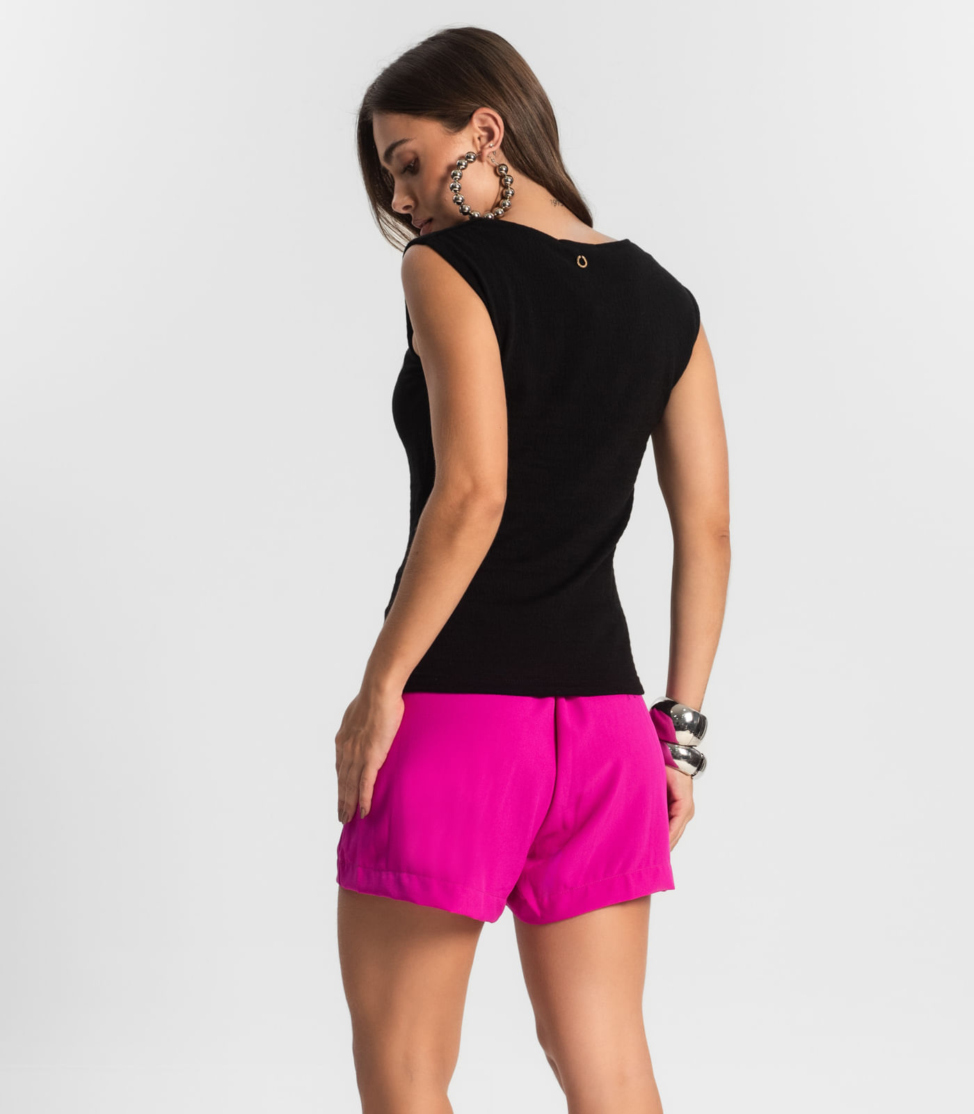 Shorts Feminino Com Bolso Endless Rosa - Imagem 13