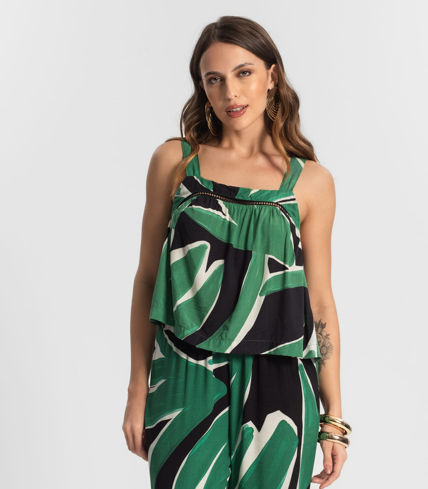 Blusa De Alça Feminina Estampada Endless Preto - Imagem 6