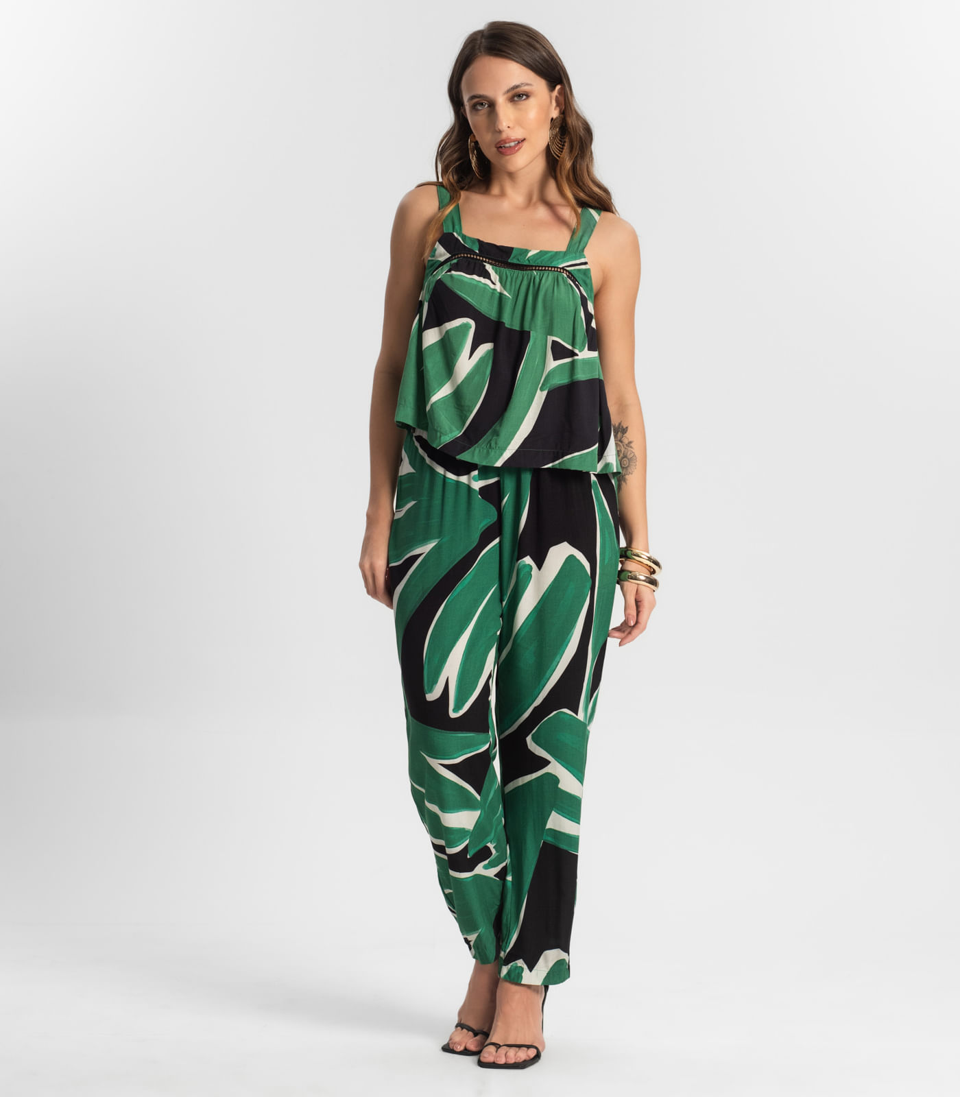 Blusa De Alça Feminina Estampada Endless Preto - Imagem 4