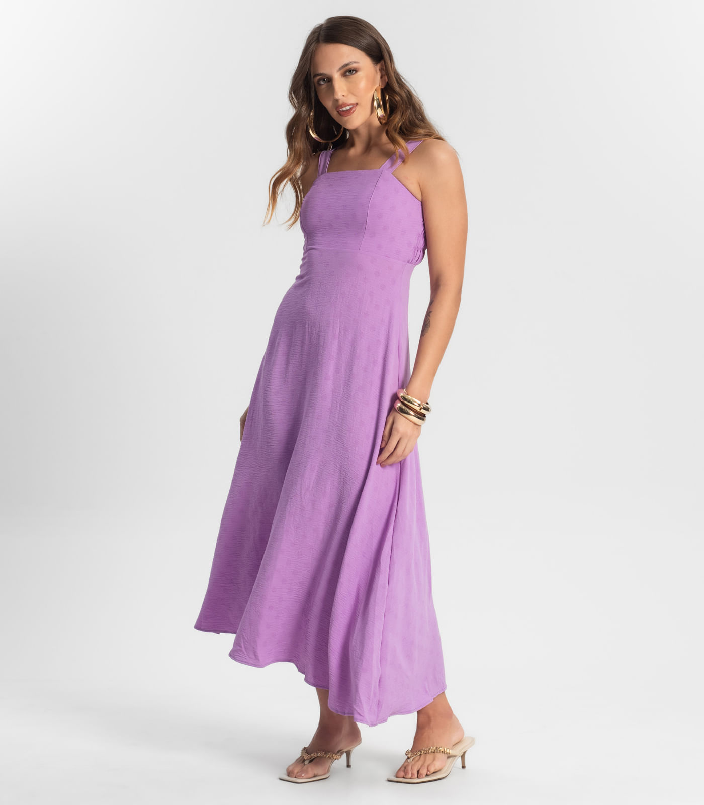 Vestido Midi De Alça Endless Roxo - Imagem 14