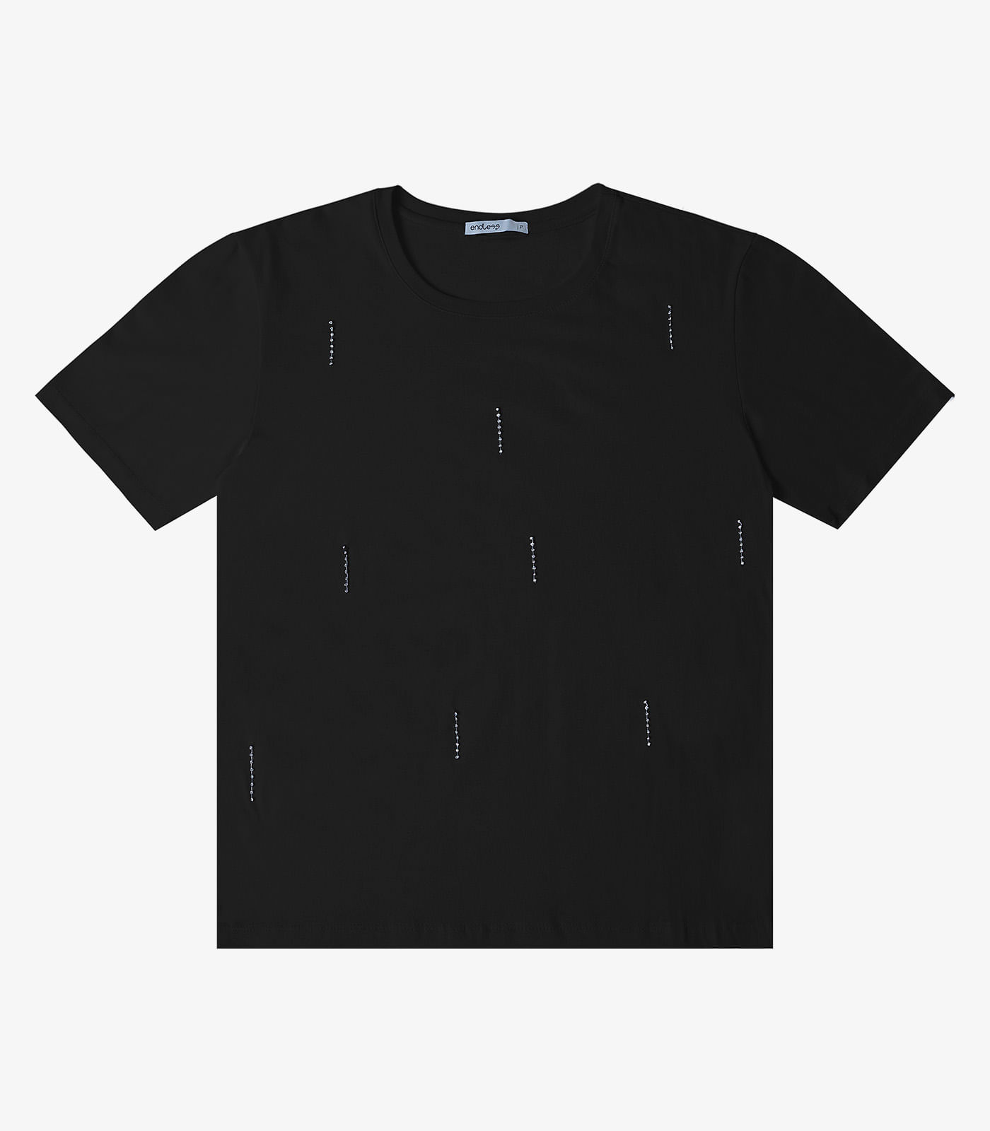 Camiseta Feminina Com Strass Endless Preto - Imagem 5