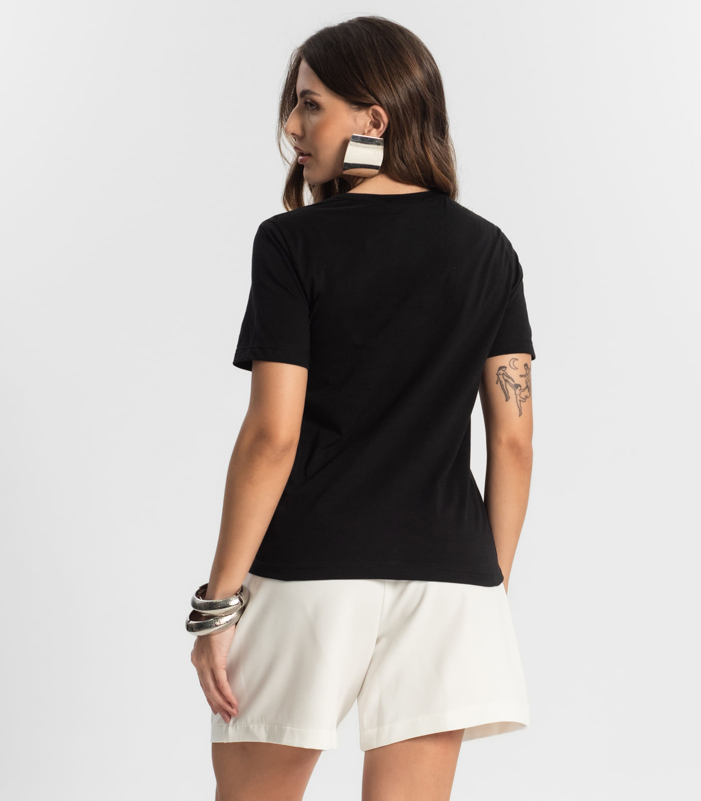 Camiseta Feminina Com Strass Endless Preto - Imagem 18
