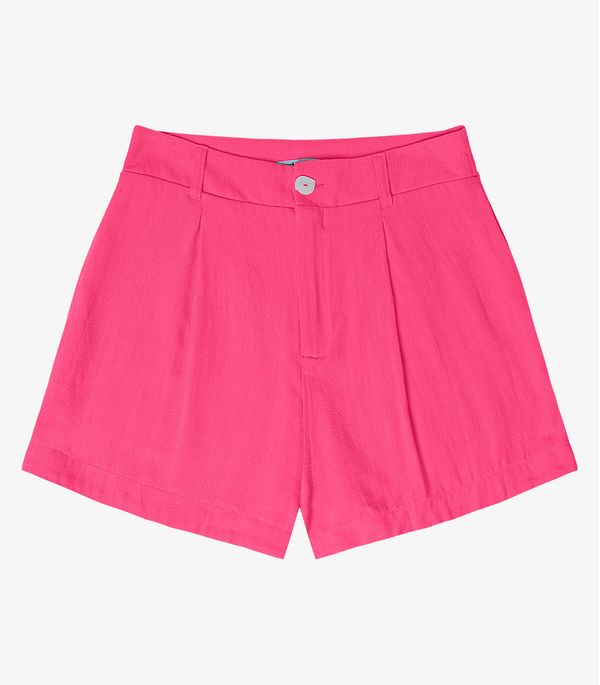 Shorts Feminino Em Linho Endless Rosa G