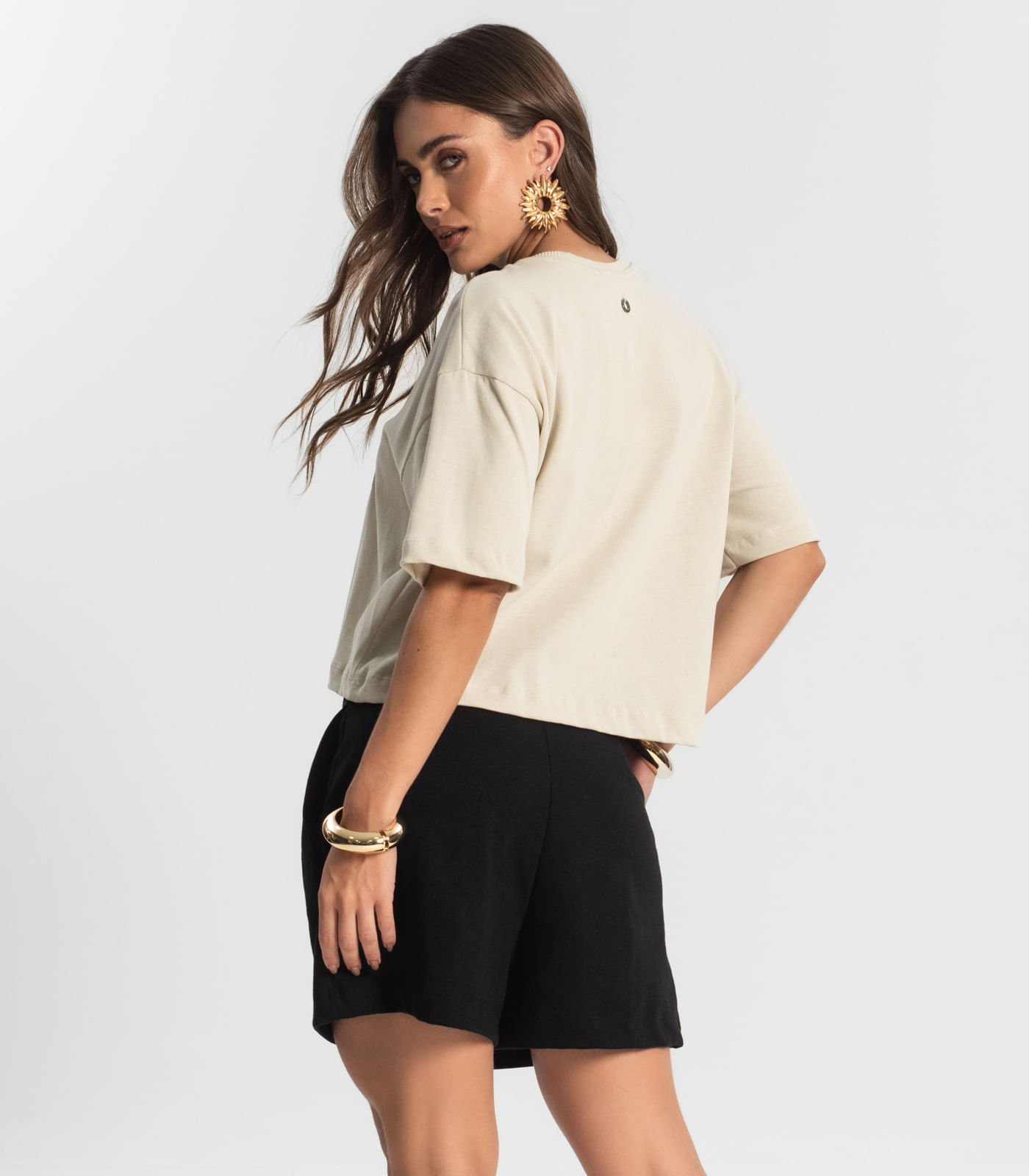 Blusa Feminina Com Bordado Endless Bege - Imagem 3