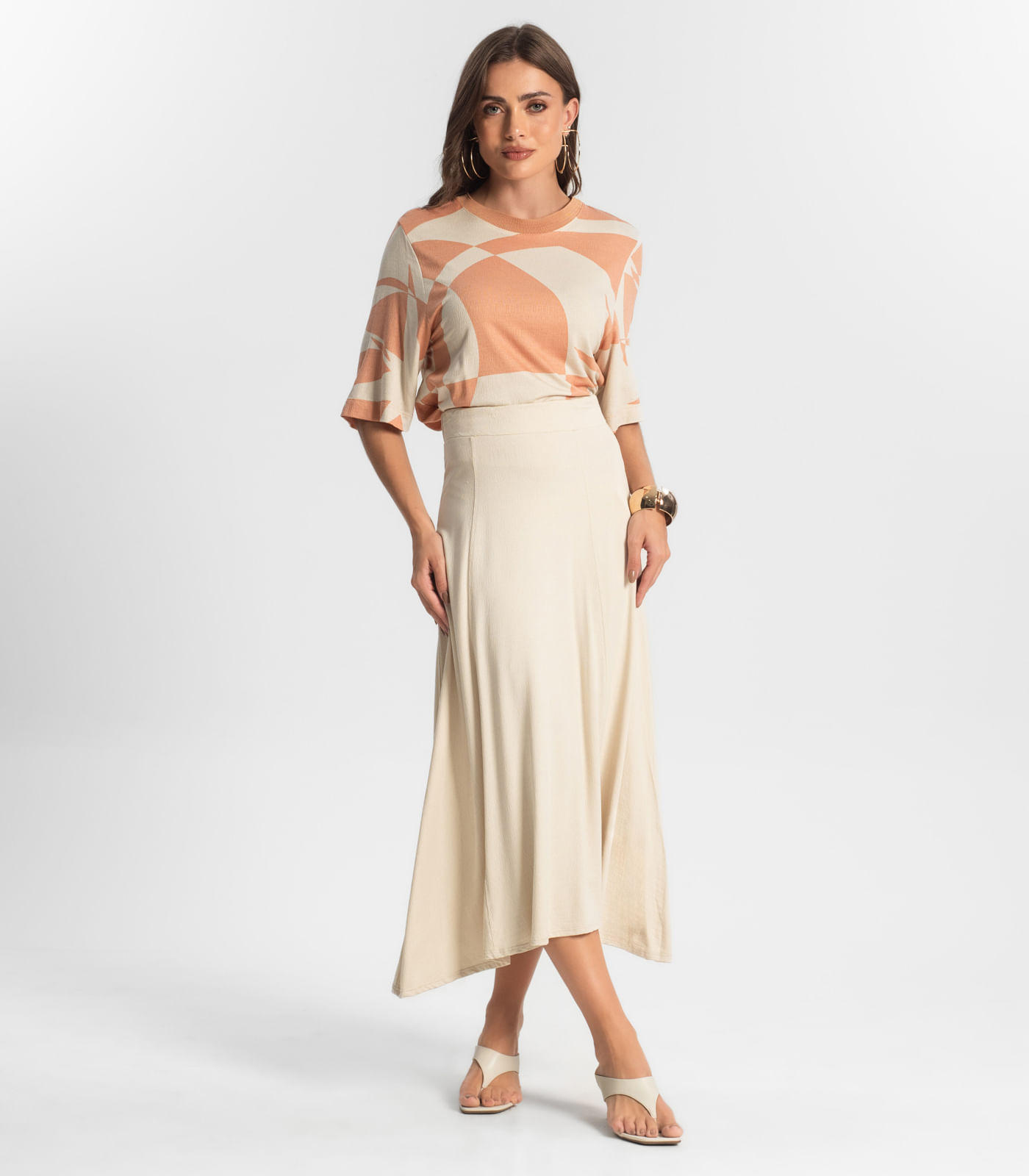 Saia Midi Endlesss Bege - Imagem 11