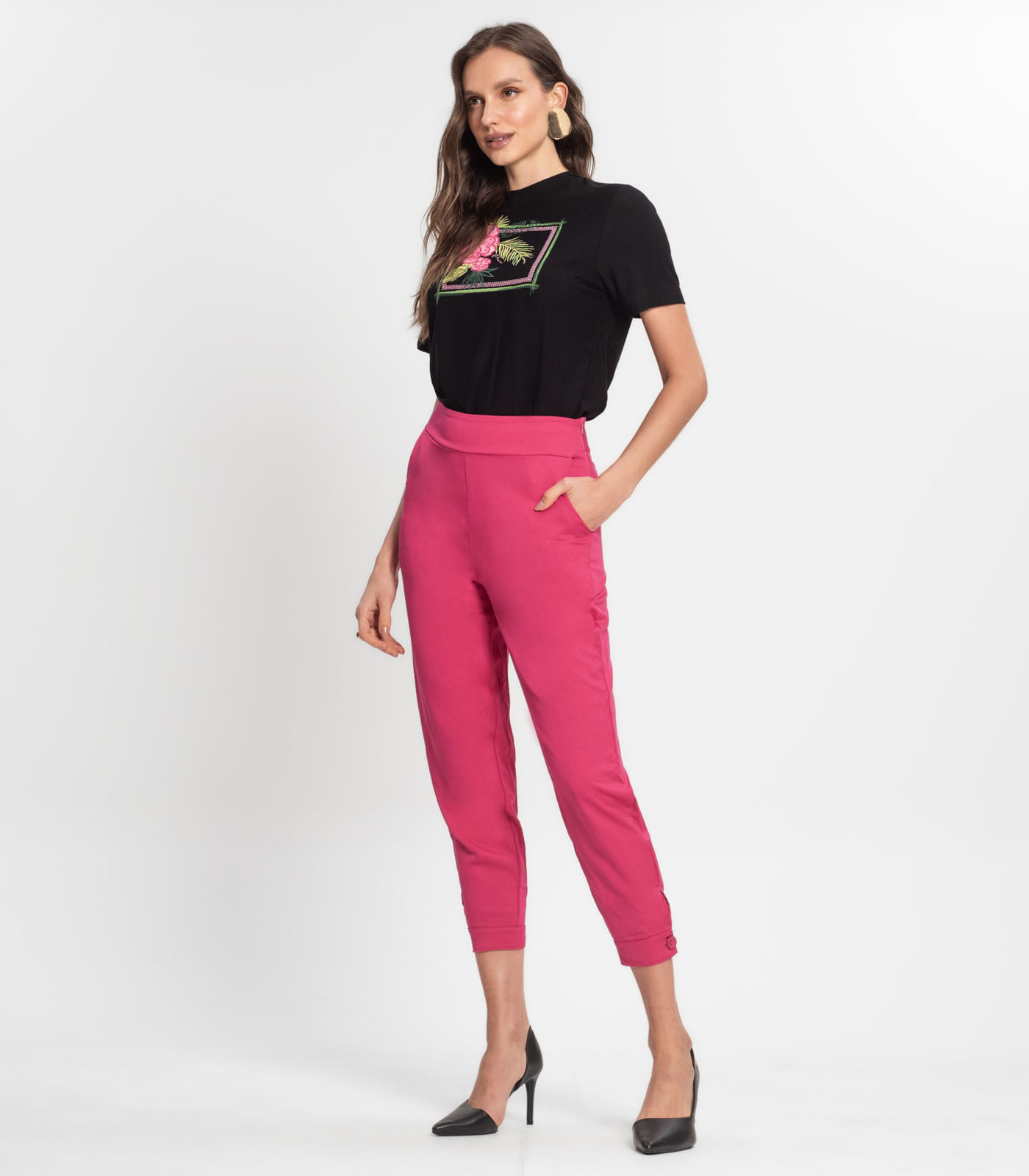 Calça em Viscose Feminina Endless Rosa