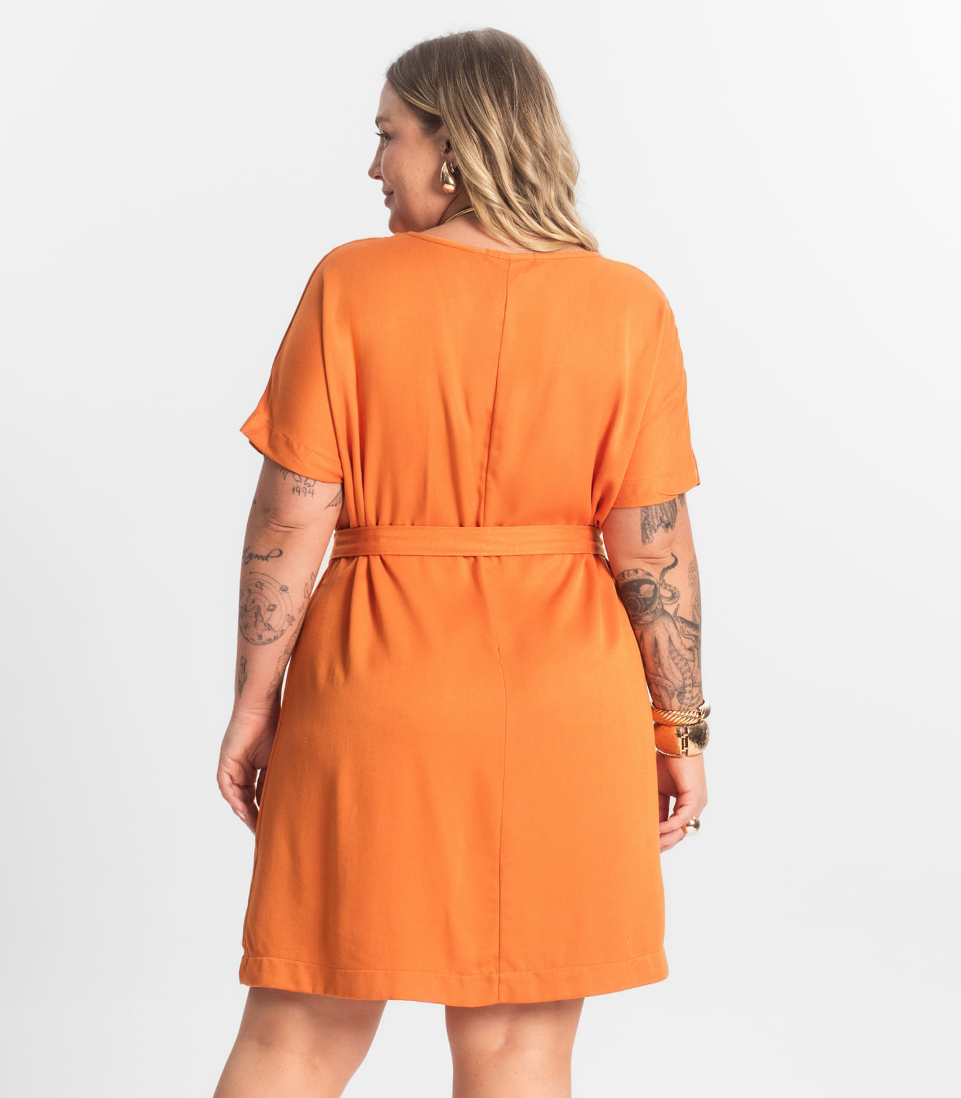 Vestido Curto Secret Glam Laranja - Imagem 8