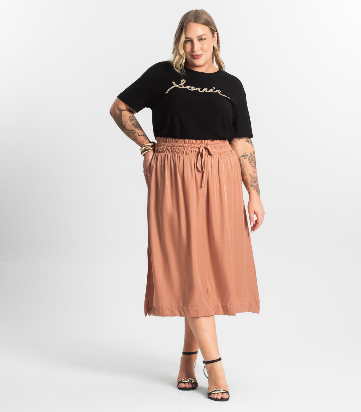 Blusa Viscose Plus Size Secret Glam Preto - Imagem 9