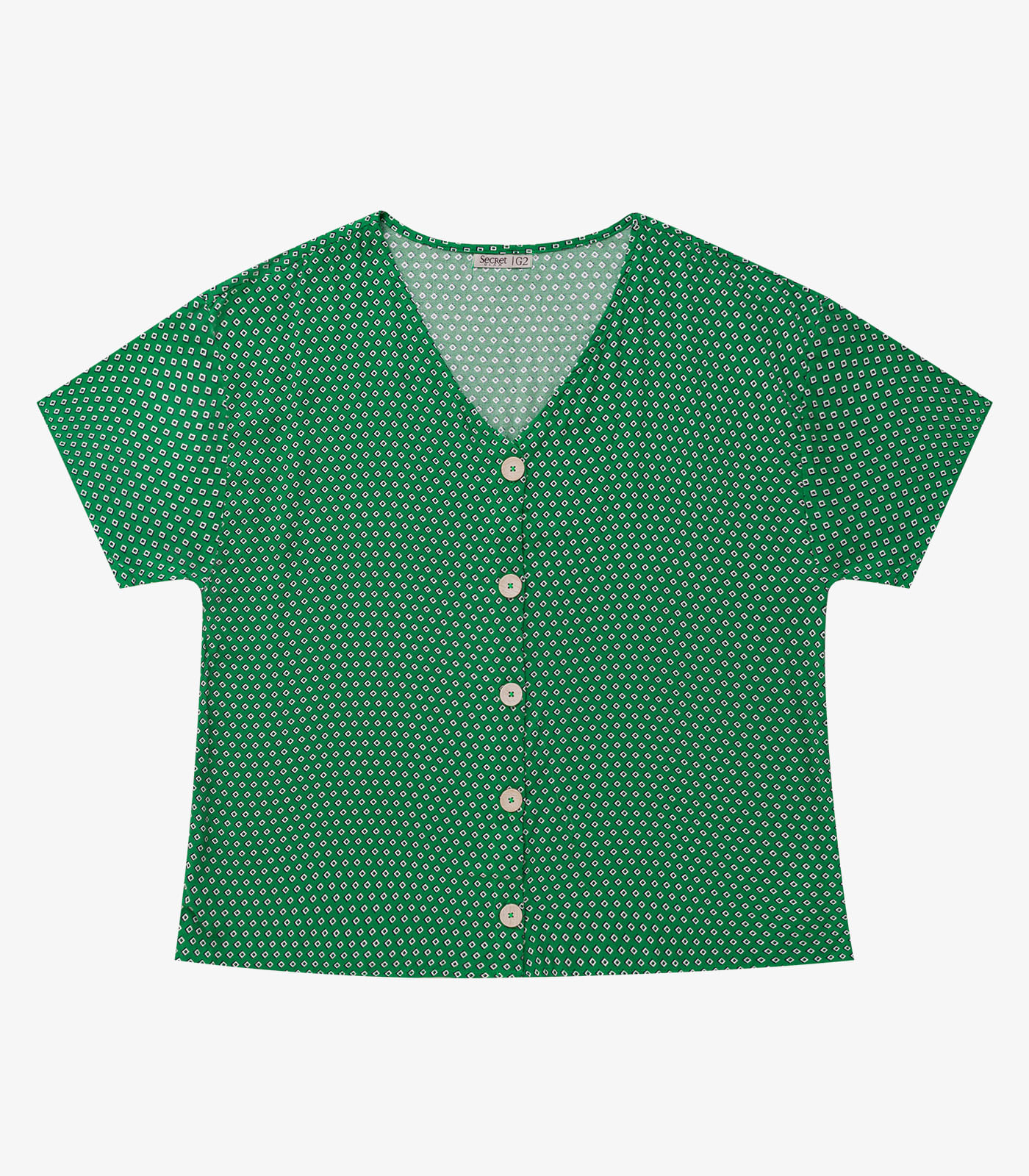 Camisa Feminina Plus Size Estampada Secret Glam Verde - Imagem 11