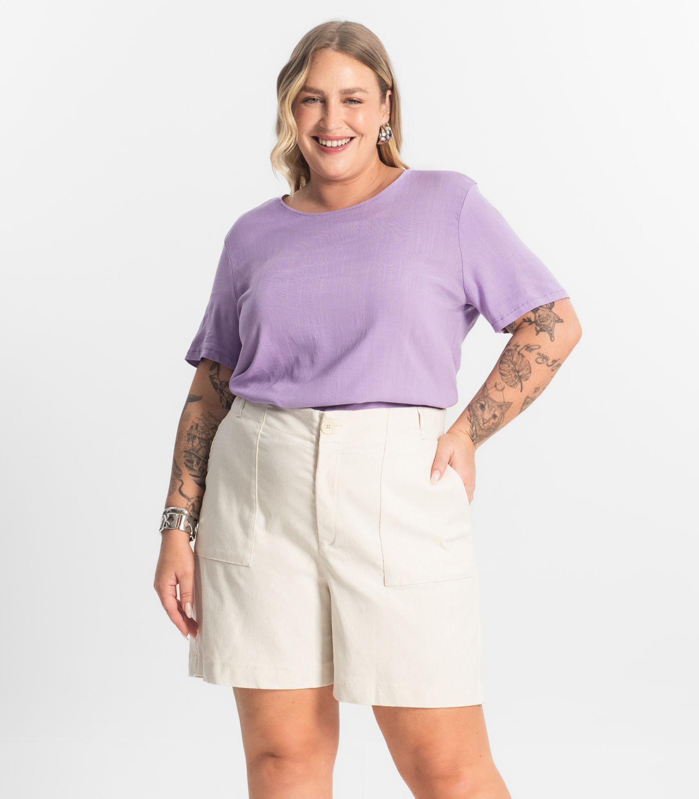 Bermuda Feminina Secret Glam Bege