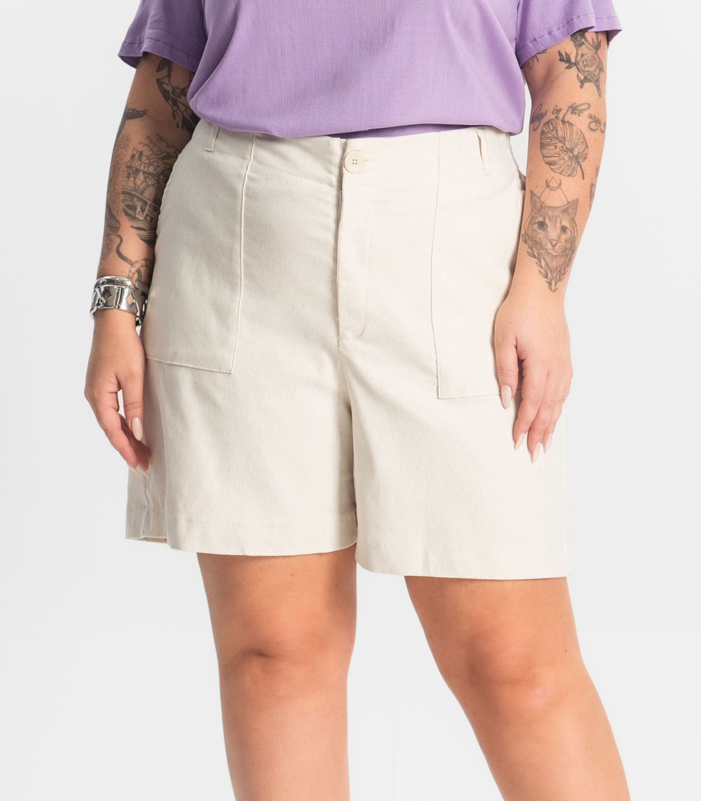 Bermuda Feminina Secret Glam Bege - Imagem 2