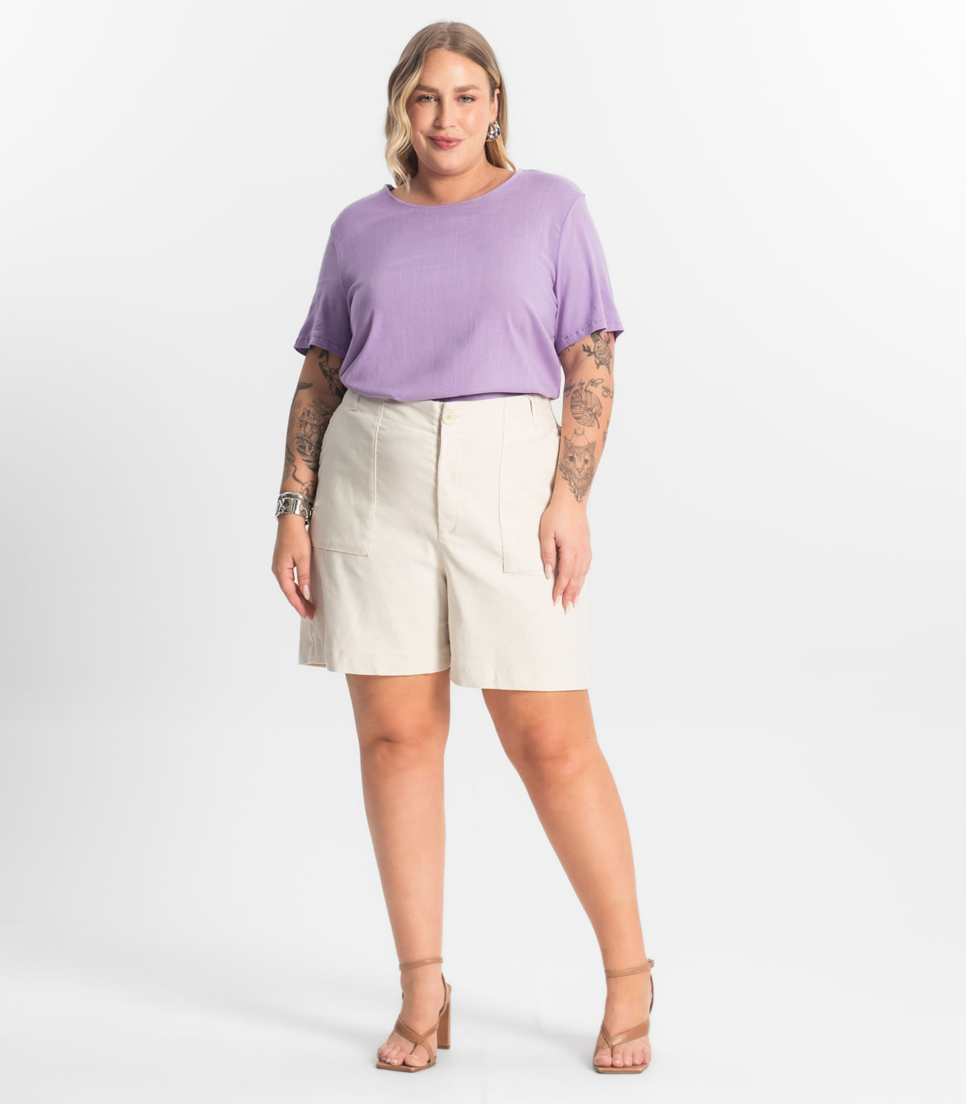 Bermuda Feminina Secret Glam Bege - Imagem 14