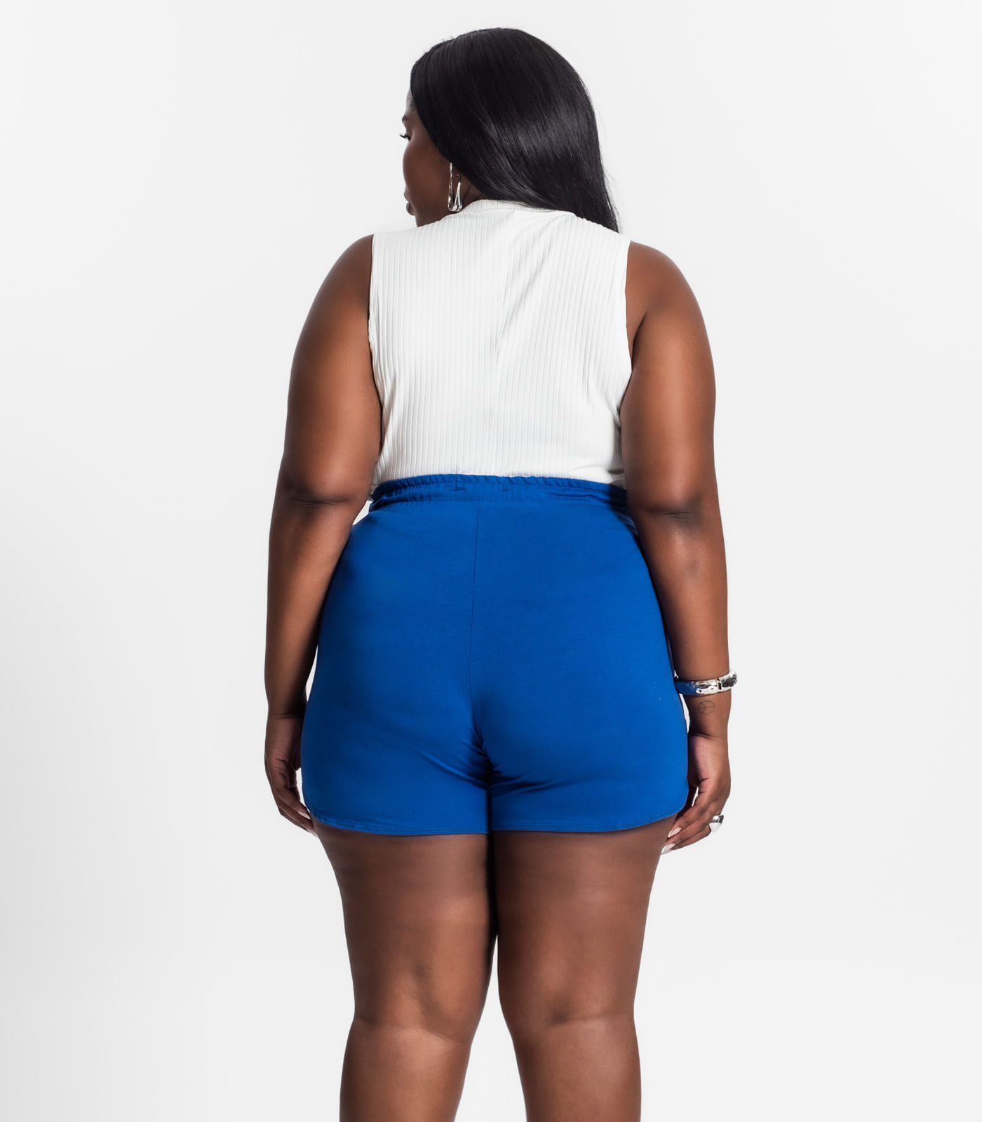 Shorts Feminino Plus Size Secret Glam Azul - Imagem 3