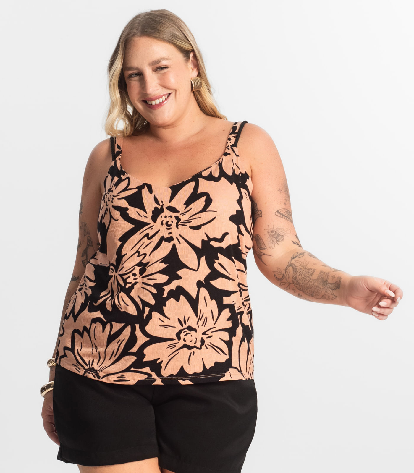 Blusa Feminina De Alça Secret Glam Marrom - Imagem 2