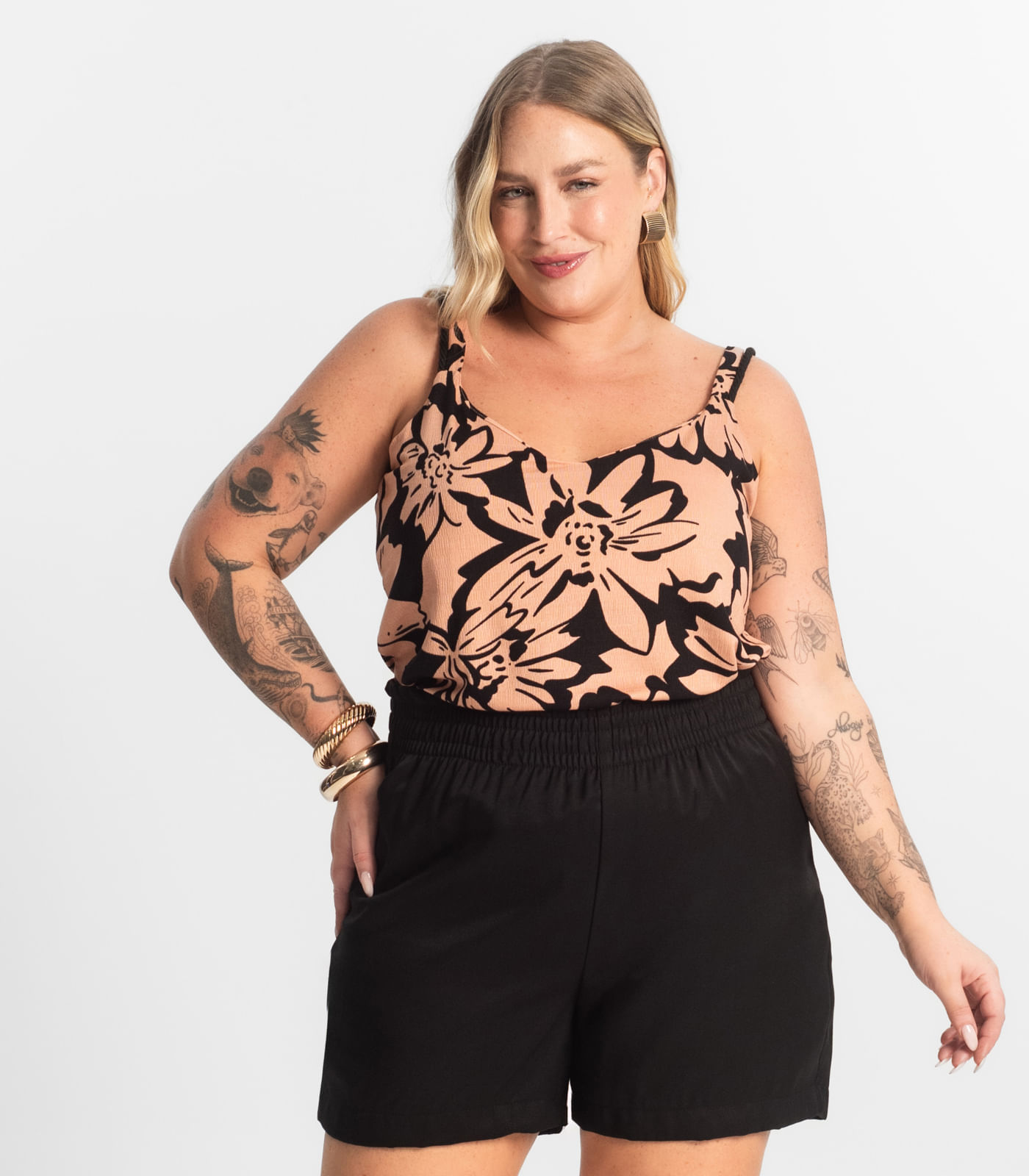 Blusa Feminina De Alça Secret Glam Marrom - Imagem 6