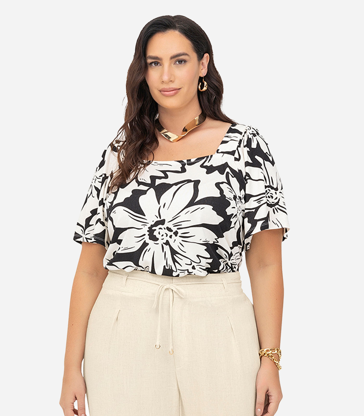 Blusa Feminina Manga Ampla Secret Glam Preto