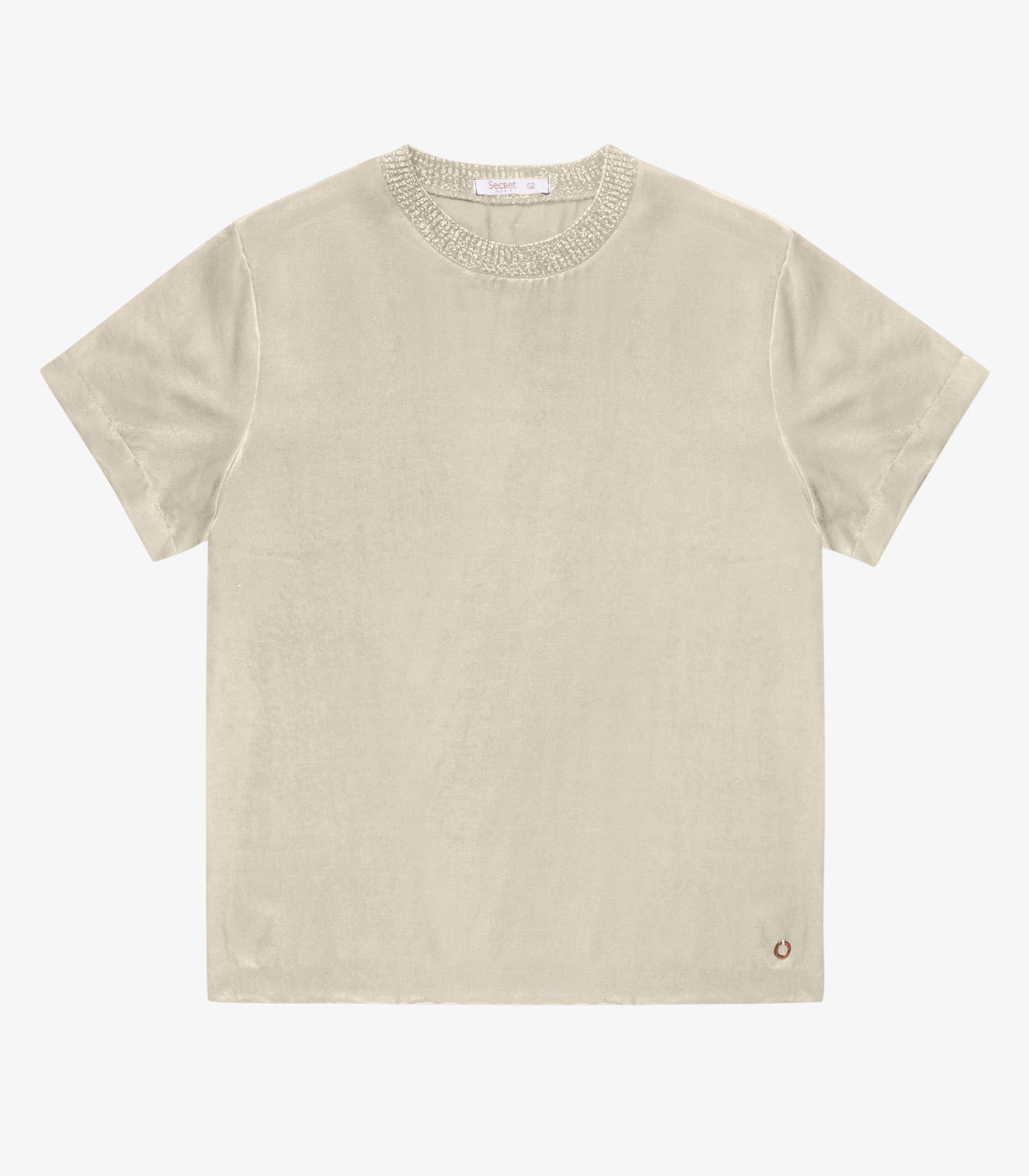 Blusa Acetinada Plus Size Secret Glam Bege - Imagem 10