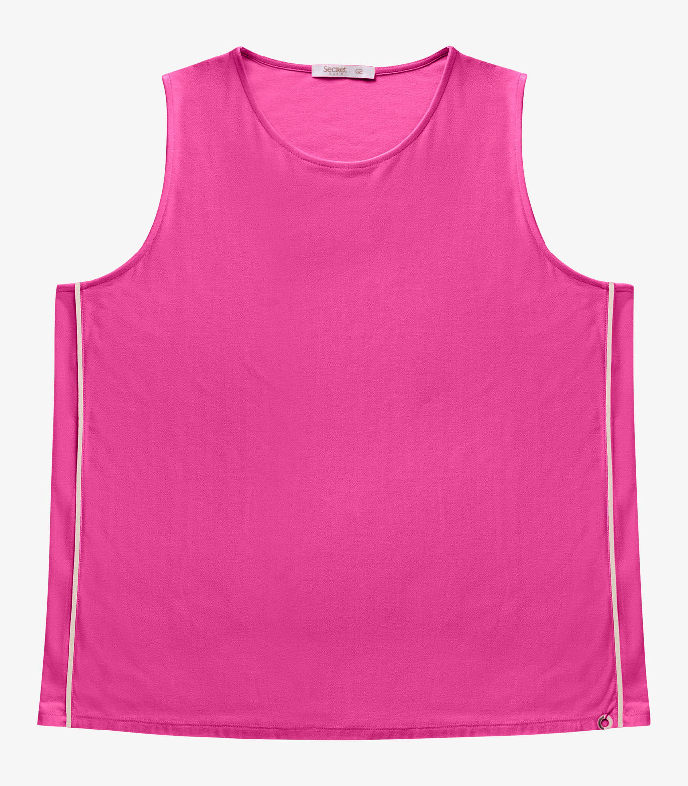 Regata Viscose Lisa Plus Size Secret Glam Rosa - Imagem 20