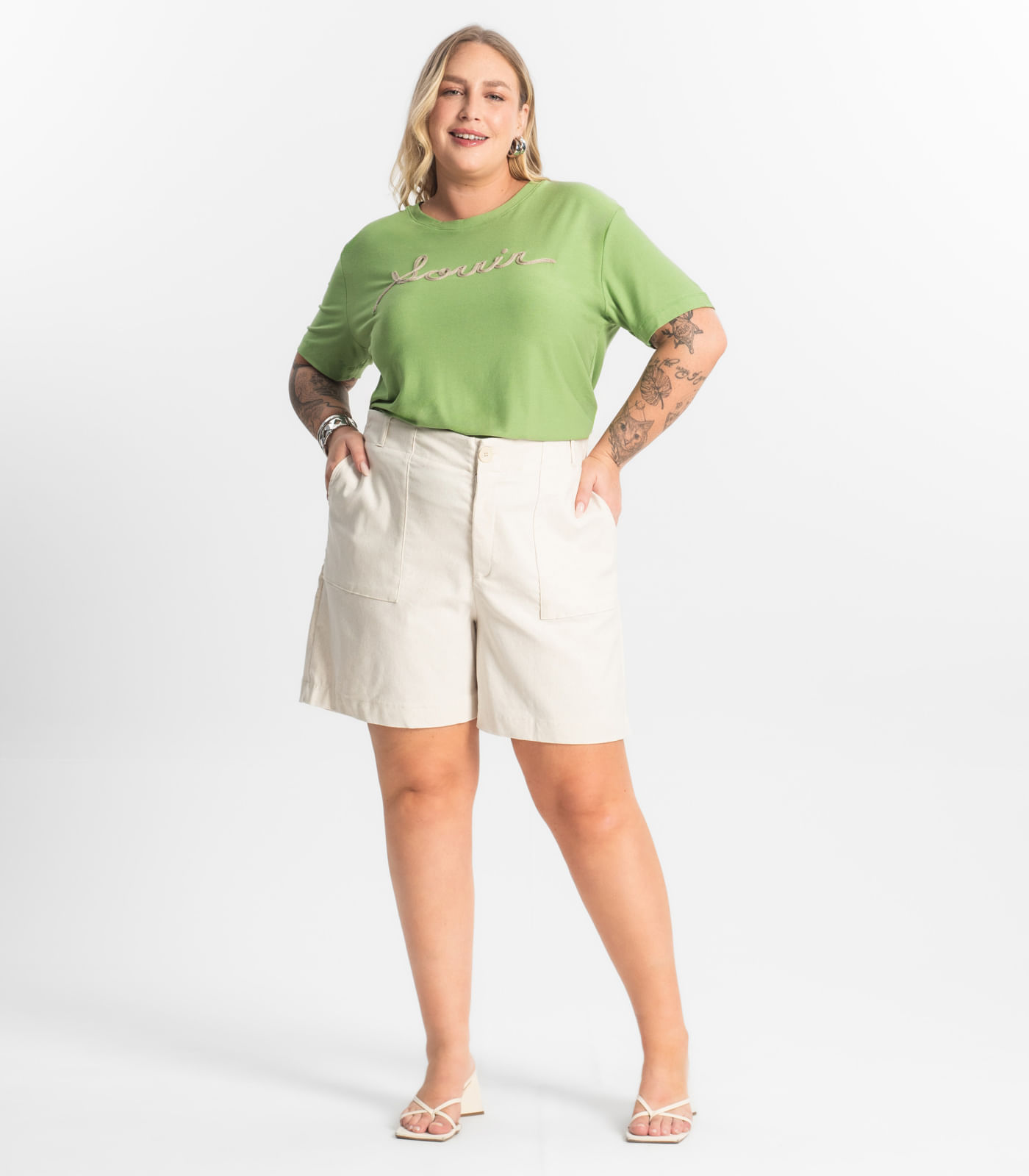 Blusa Viscose Plus Size Secret Glam Verde - Imagem 19