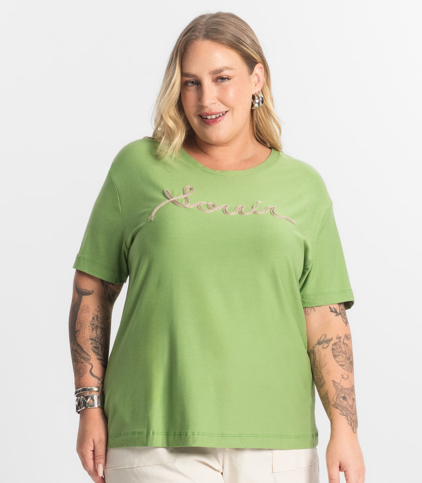 Blusa Viscose Plus Size Secret Glam Verde - Imagem 2