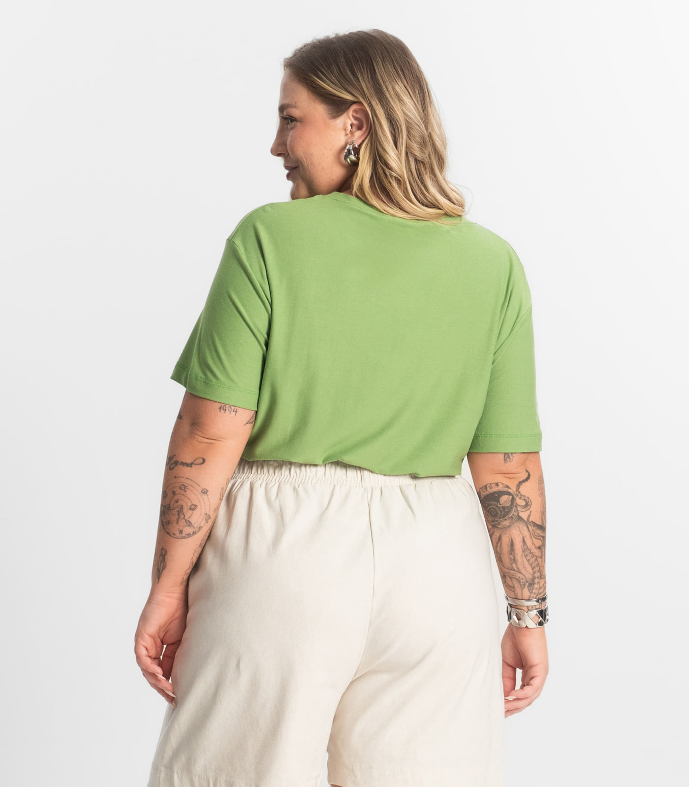 Blusa Viscose Plus Size Secret Glam Verde - Imagem 3
