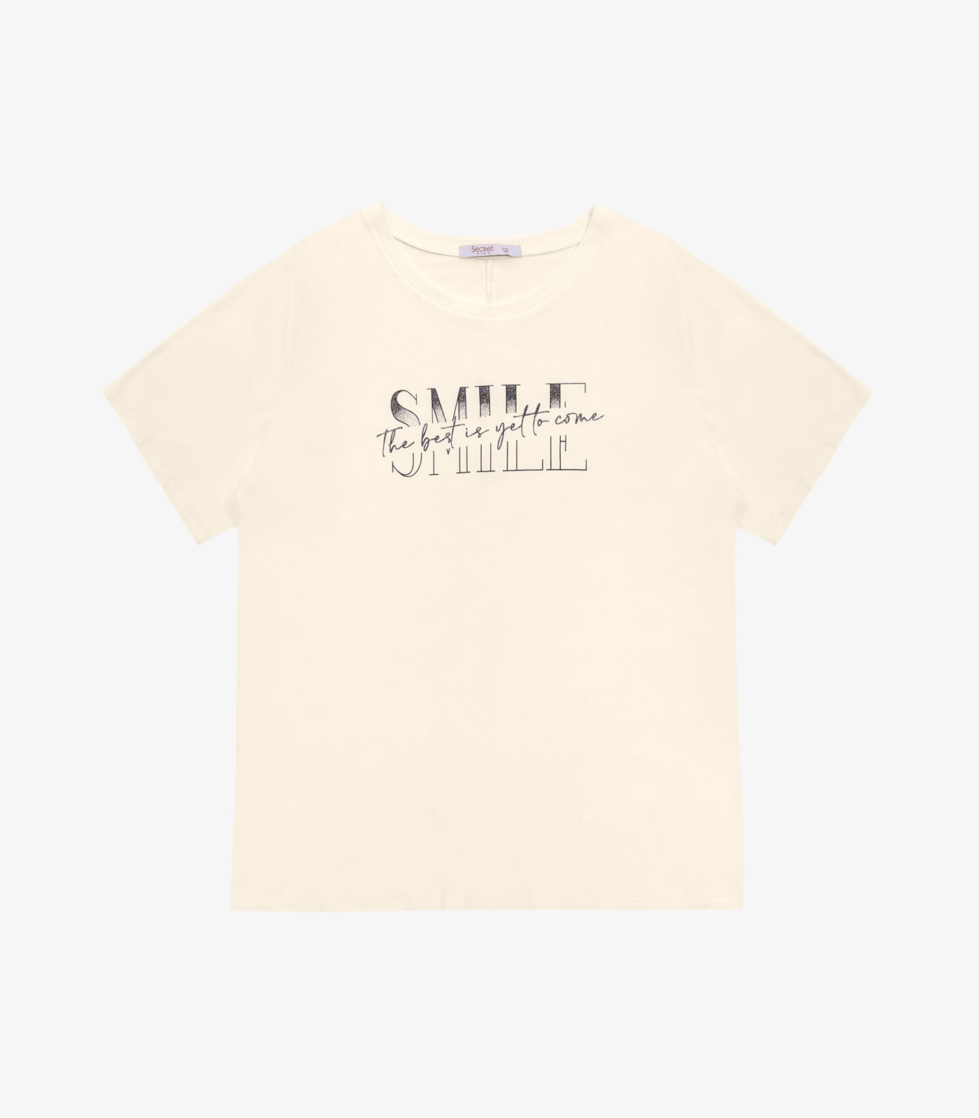 Camiseta Feminina Plus Size Secret Glam Bege - Imagem 2