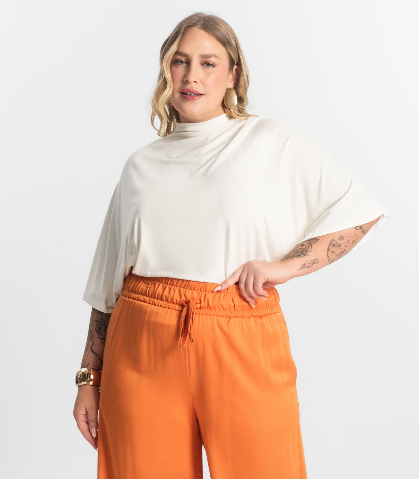 Blusa Feminina Manga Curta Secret Glam Bege - Imagem 11