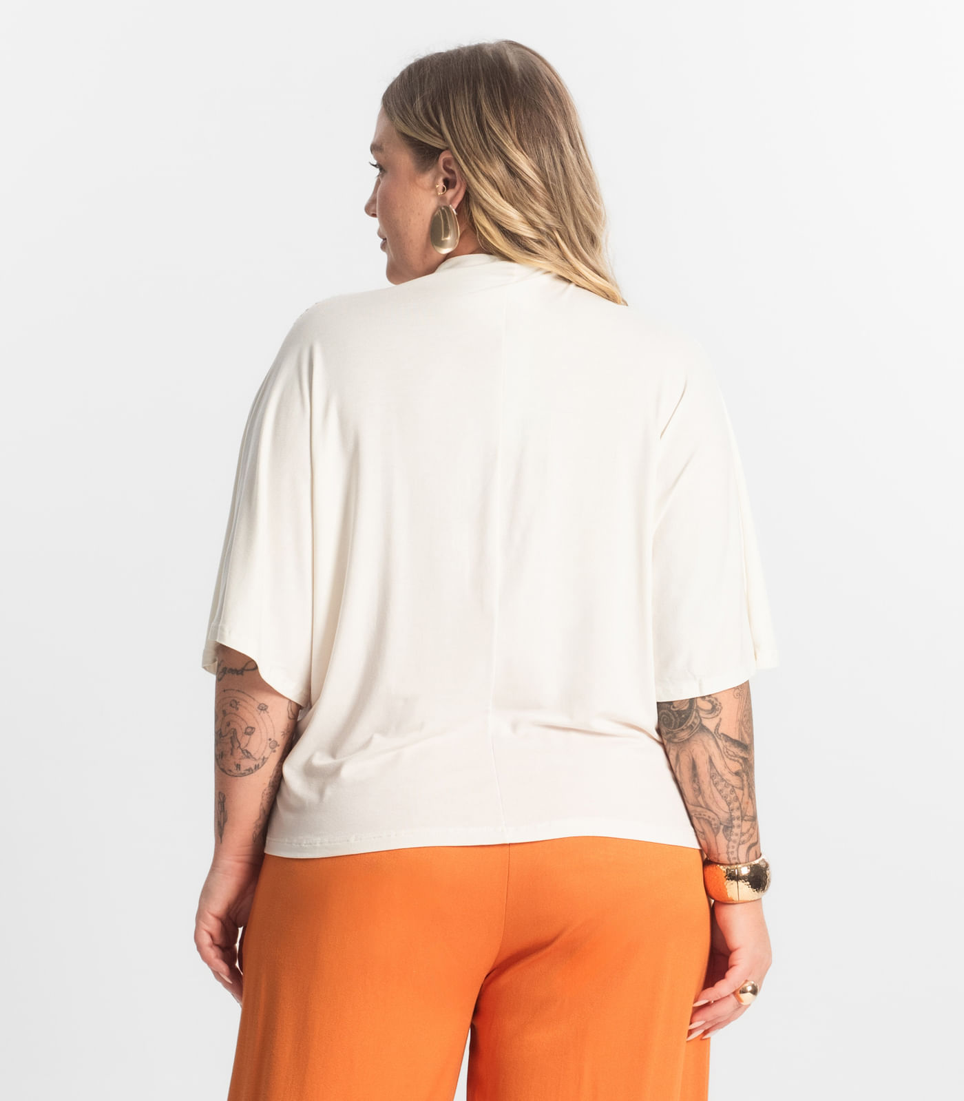 Blusa Feminina Manga Curta Secret Glam Bege - Imagem 13