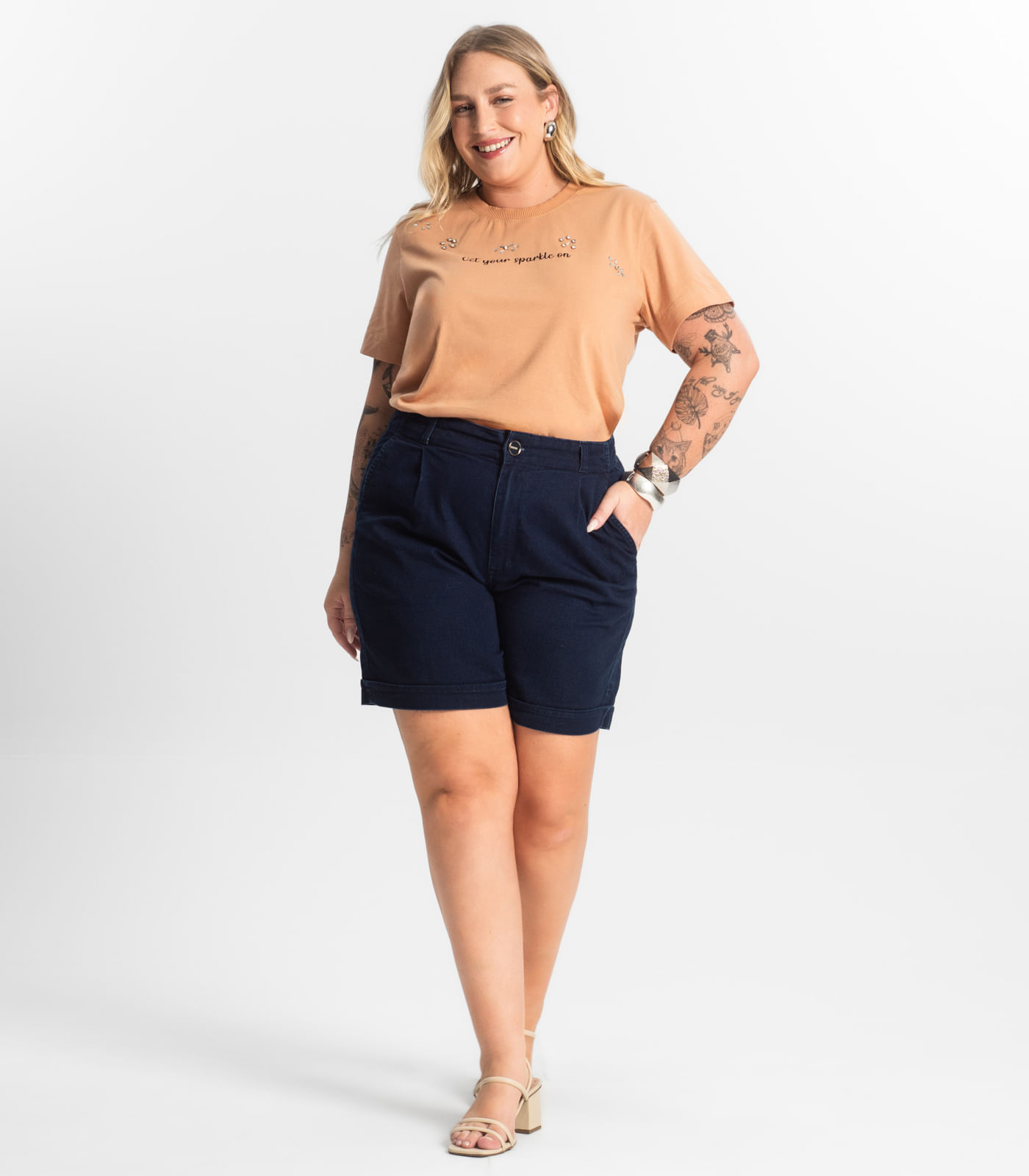 Blusa Feminina Plus Size Secret Glam Marrom - Imagem 19