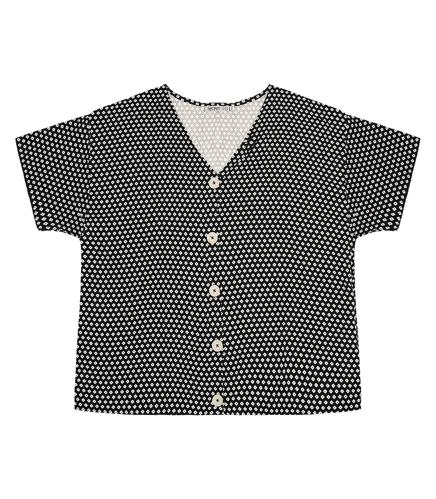 Camisa Feminina Plus Size Estampada Secret Glam Preto - Imagem 13