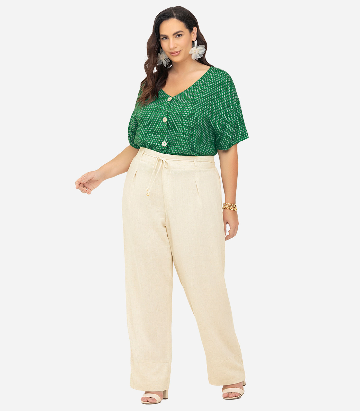 Calça Feminina Reta Secret Glam Bege - Imagem 13