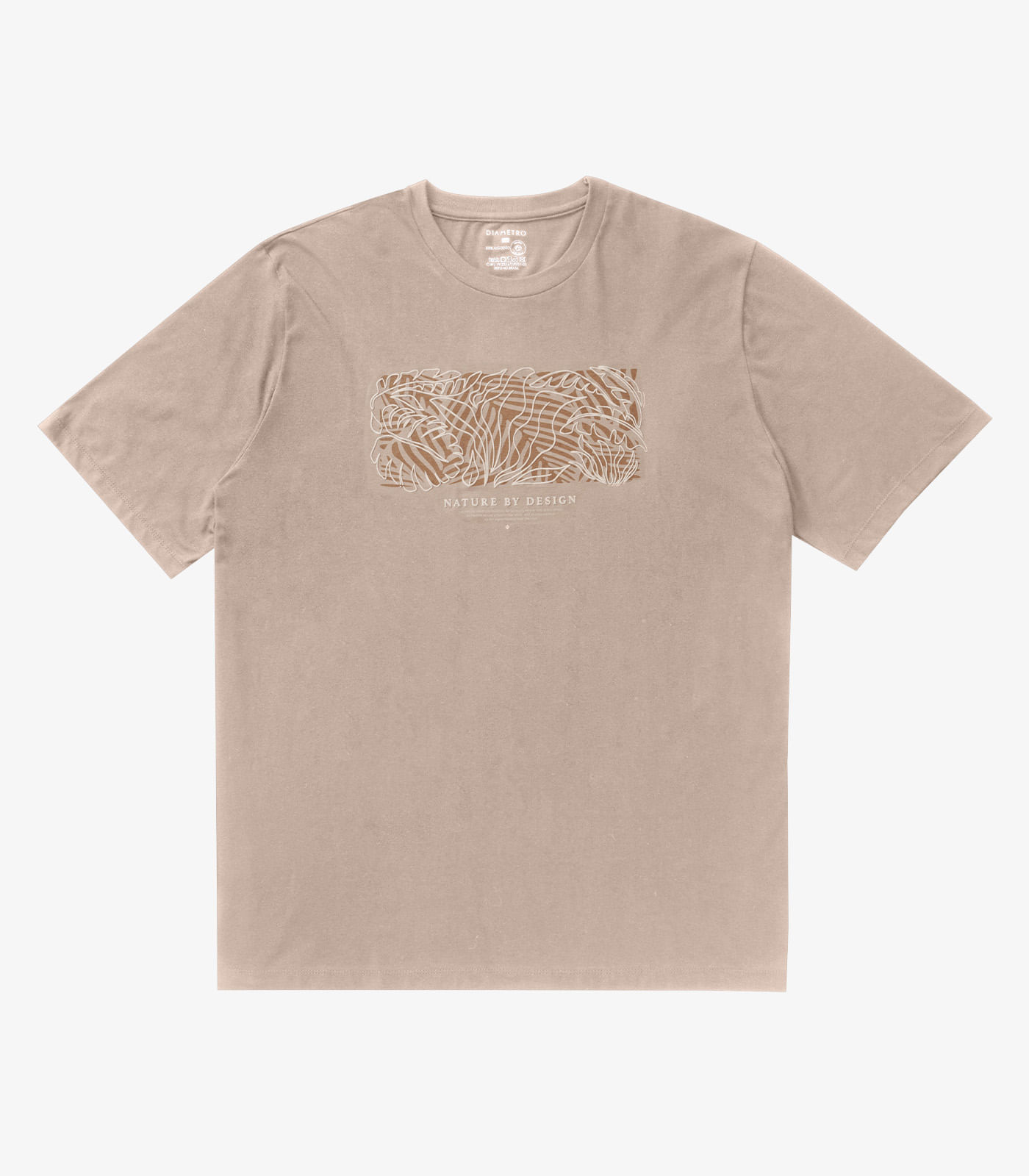 Camiseta Masculina Plus Size Meia Malha Diametro Marrom