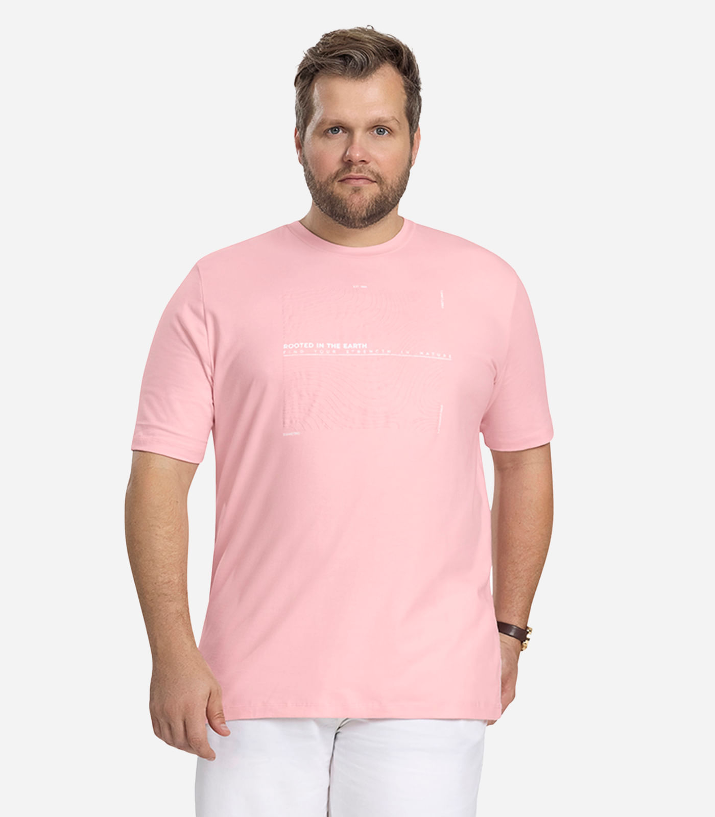 Camiseta Masculina Pus Size Diametro Rosa - Imagem 2