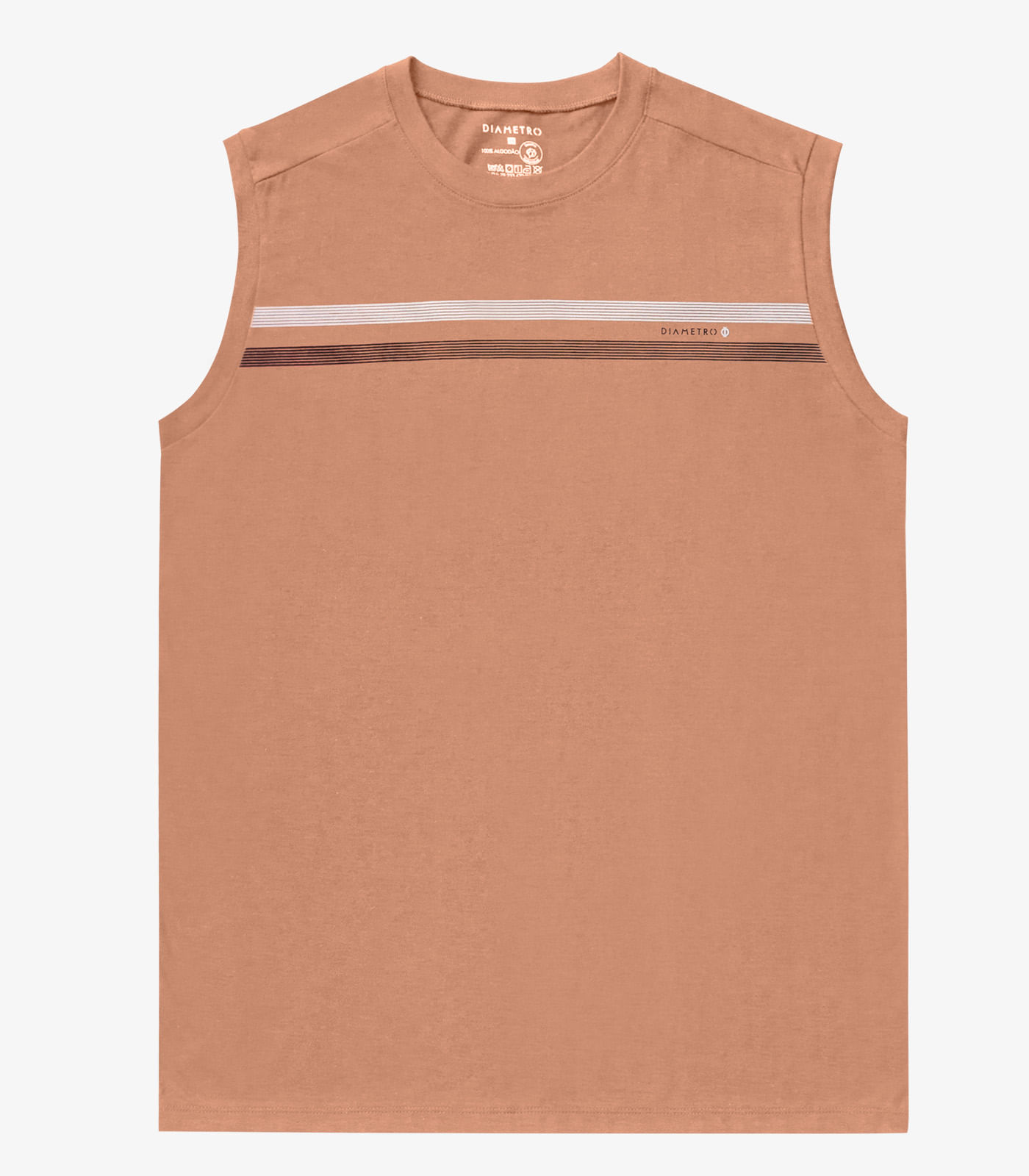 Regata Masculina Meia Malha Diametro Marrom - Imagem 5