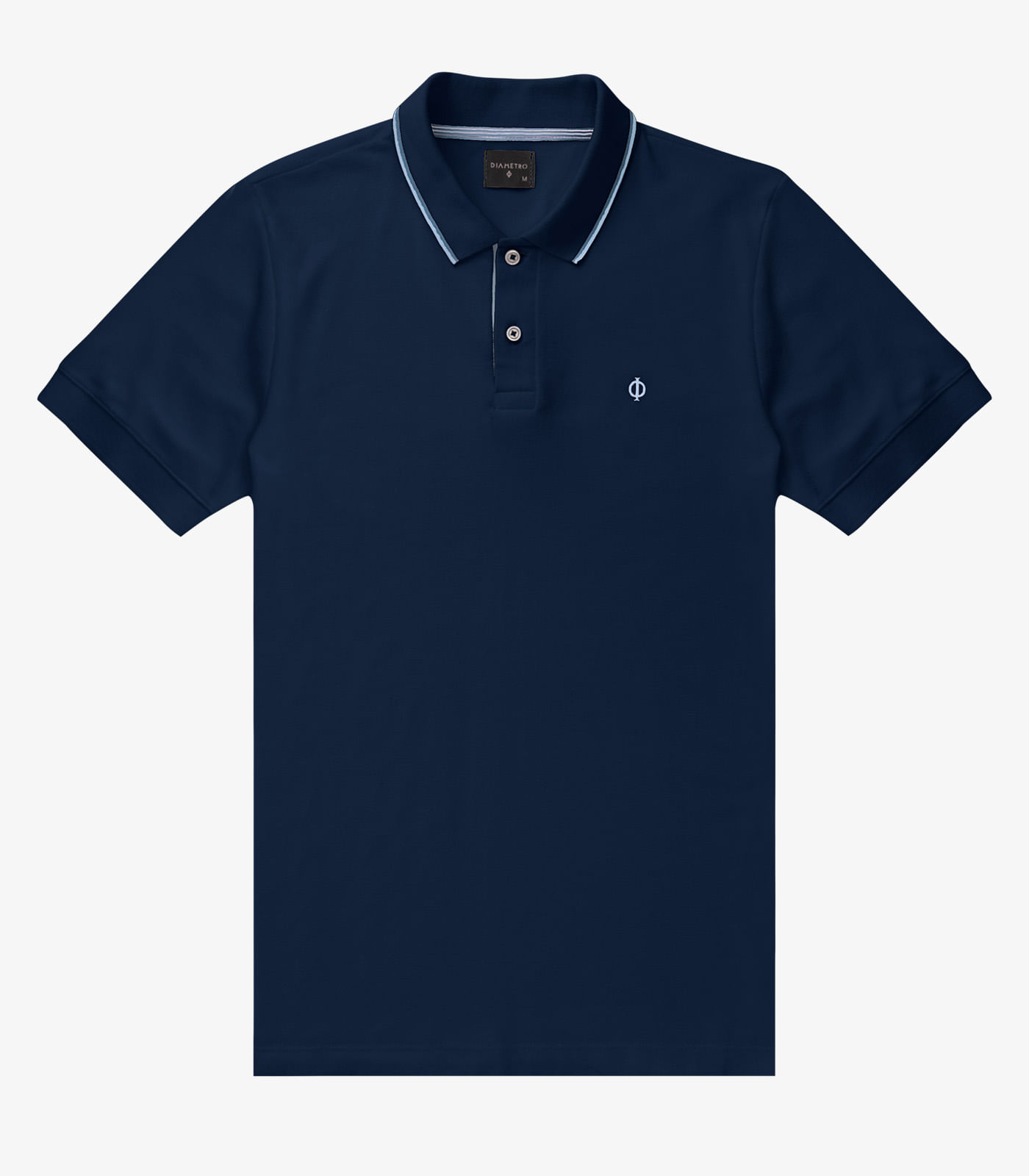 Polo Masculina Pique Diametro Azul - Imagem 5