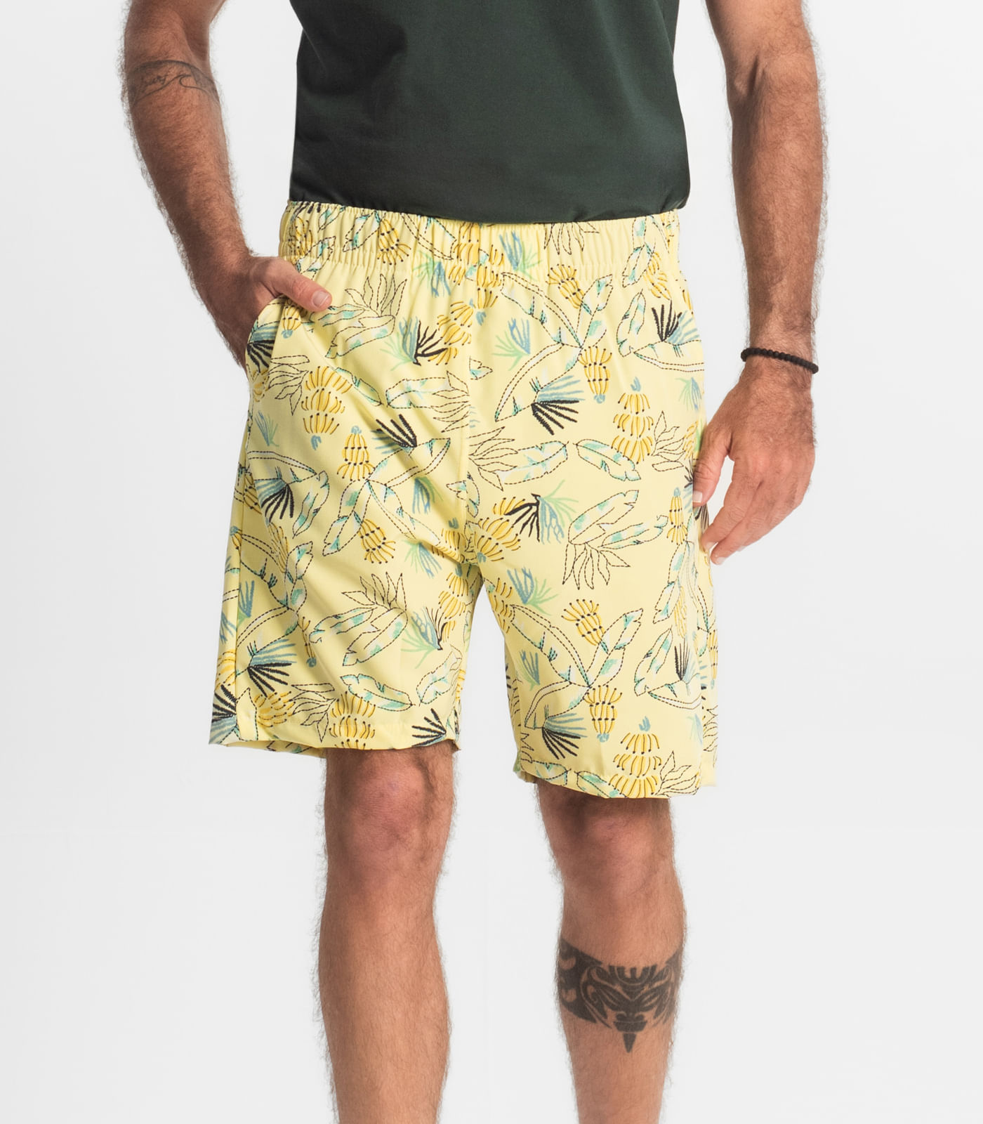 Bermuda Masculina Microfibra Diametro Amarelo - Imagem 2