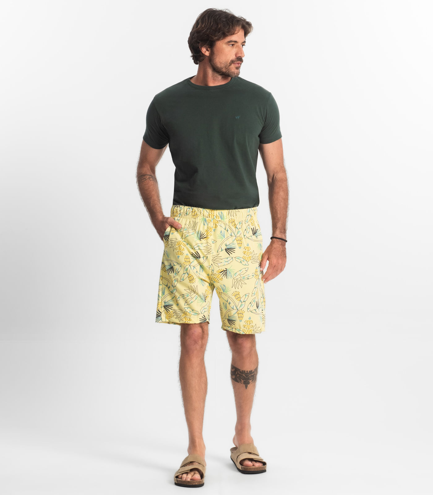 Bermuda Masculina Microfibra Diametro Amarelo - Imagem 3