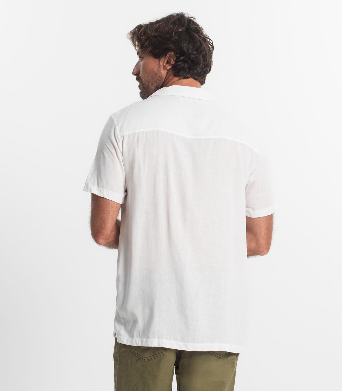 Camisa Masculina Viscolinho Diametro Bege - Imagem 18