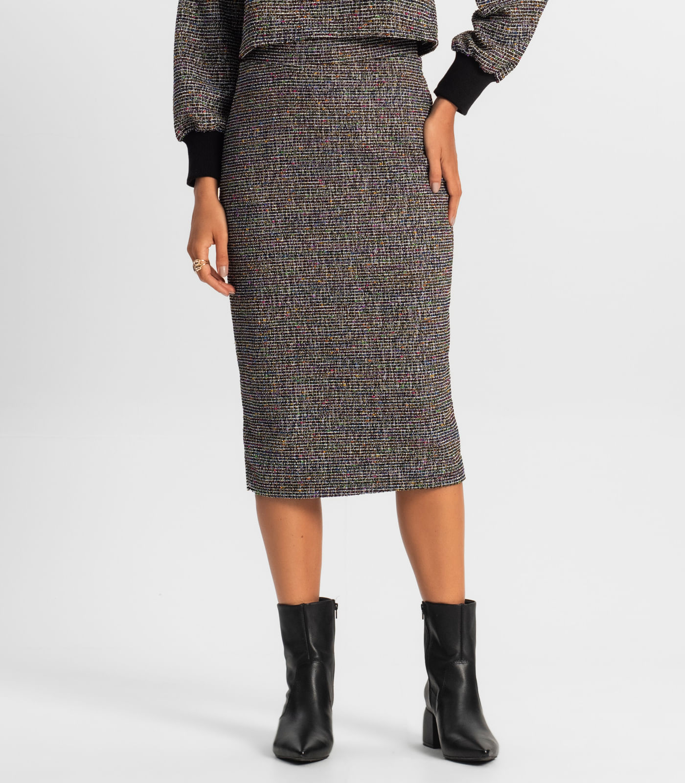 Saia Midi Feminina Rovitex Preto