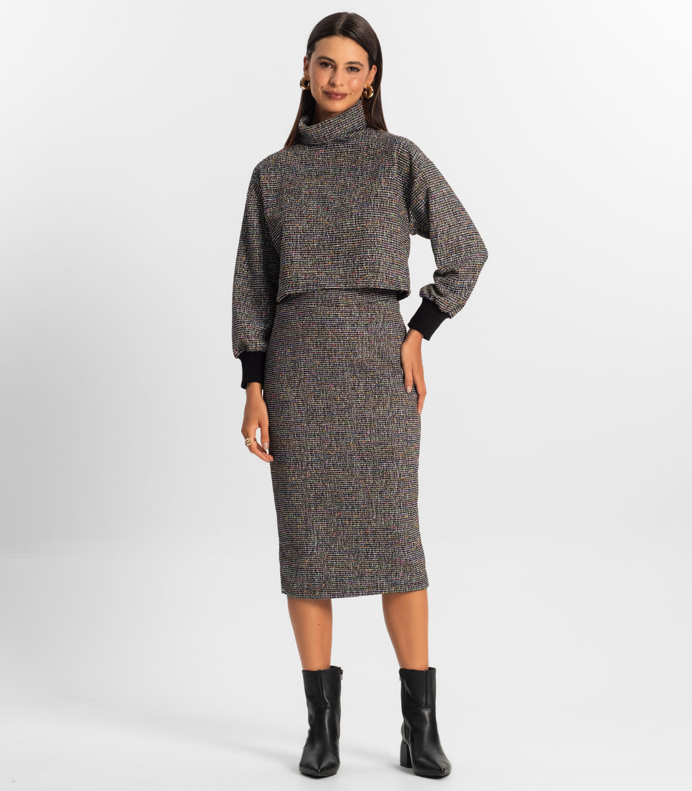 Saia Midi Feminina Rovitex Preto - Imagem 2