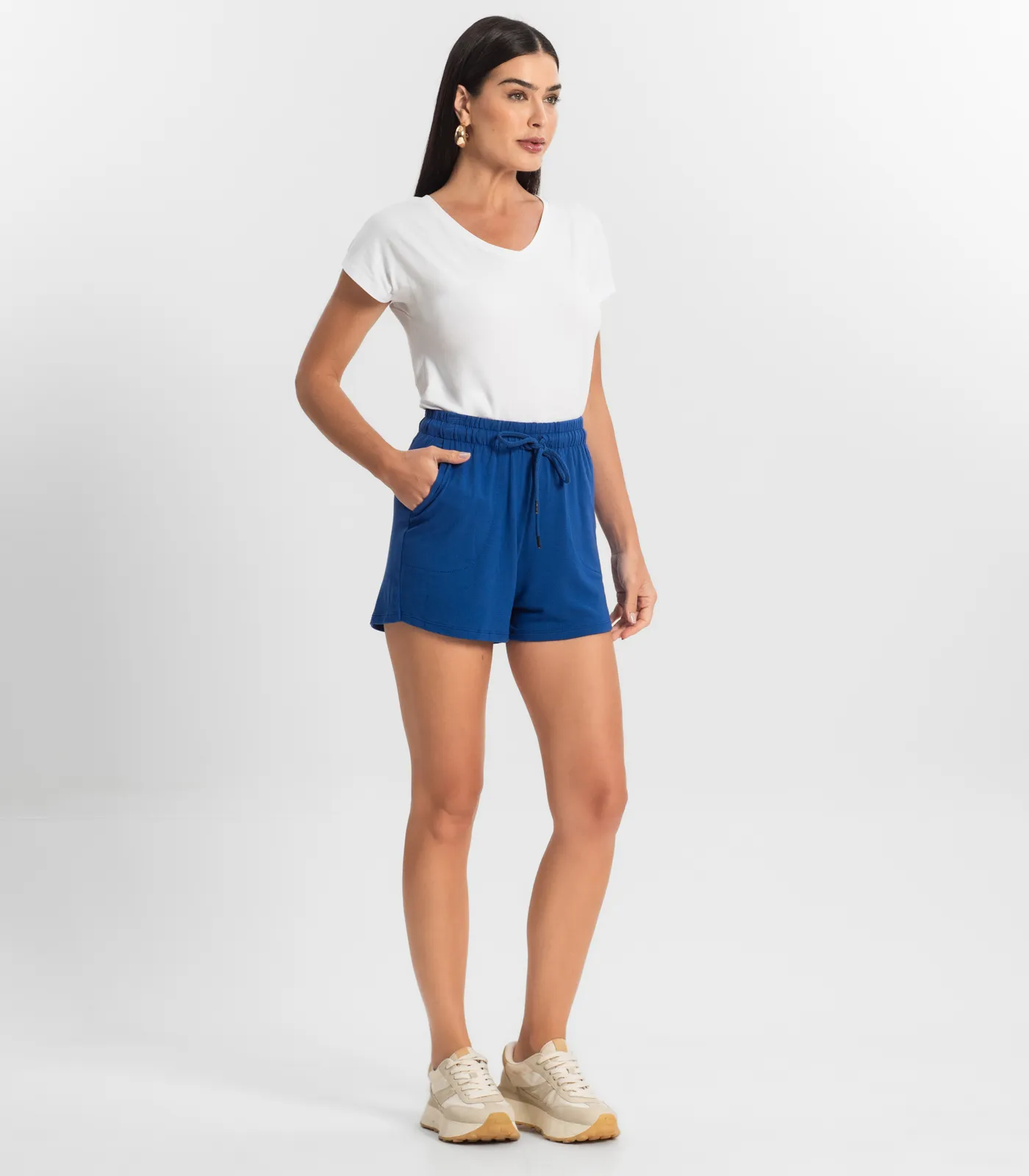 Shorts Feminino Rovitex Azul - Imagem 7