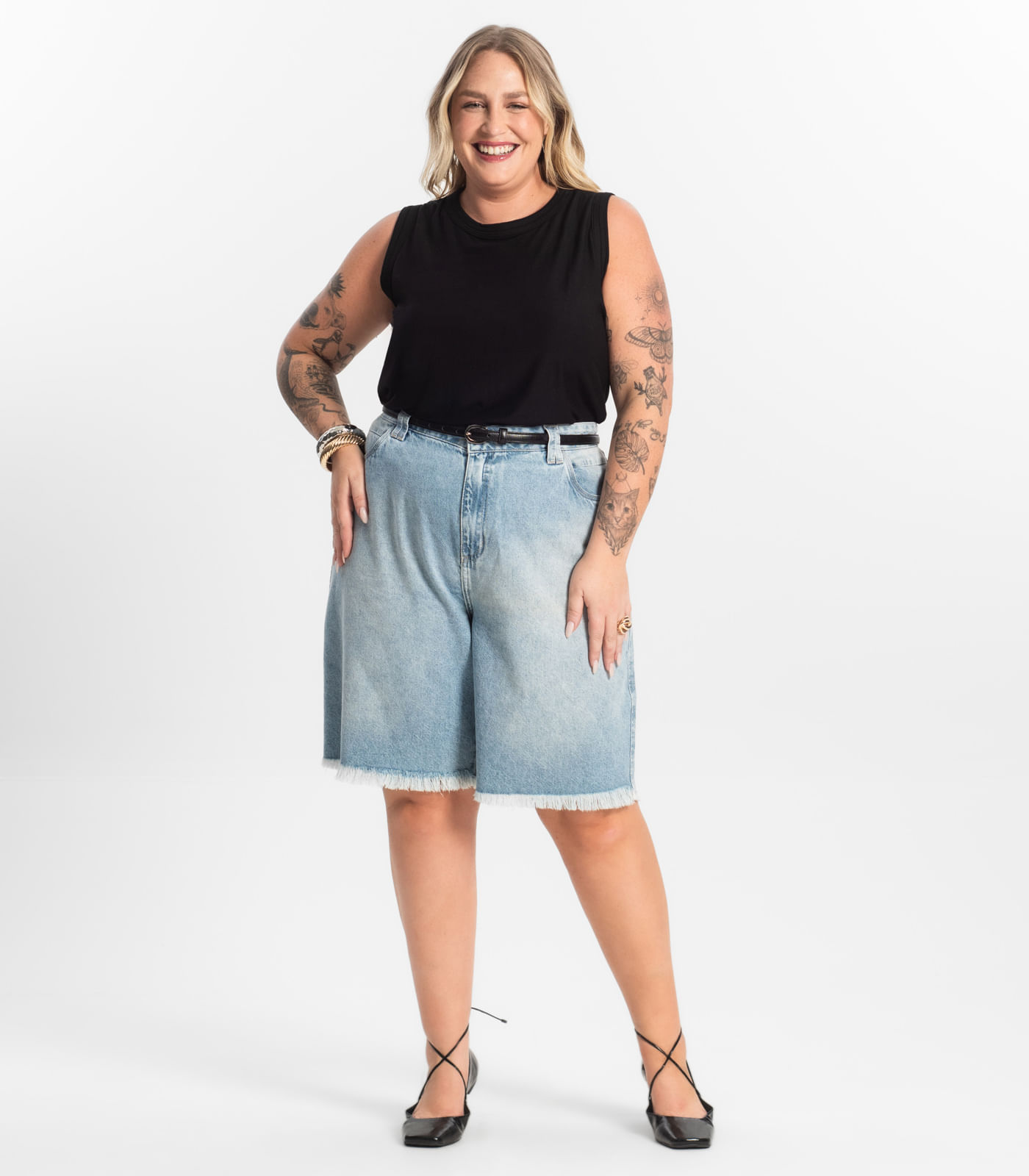 Regata Feminina Plus Size Secret Glam Preto - Imagem 4